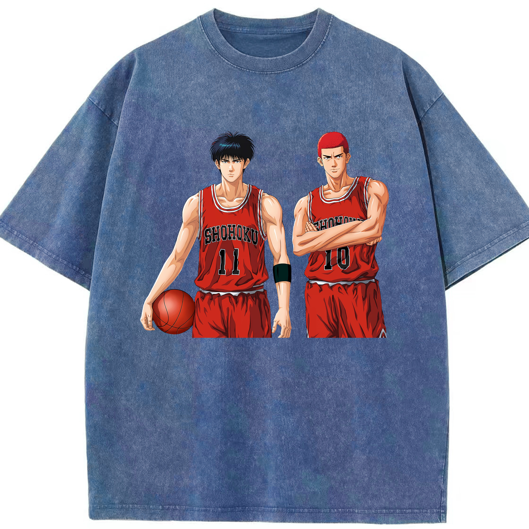 （画像用） SLAM DUNK／スラムダンク 綿100% ヴィンテージ風 半袖Tシャツ（フロントプリント）