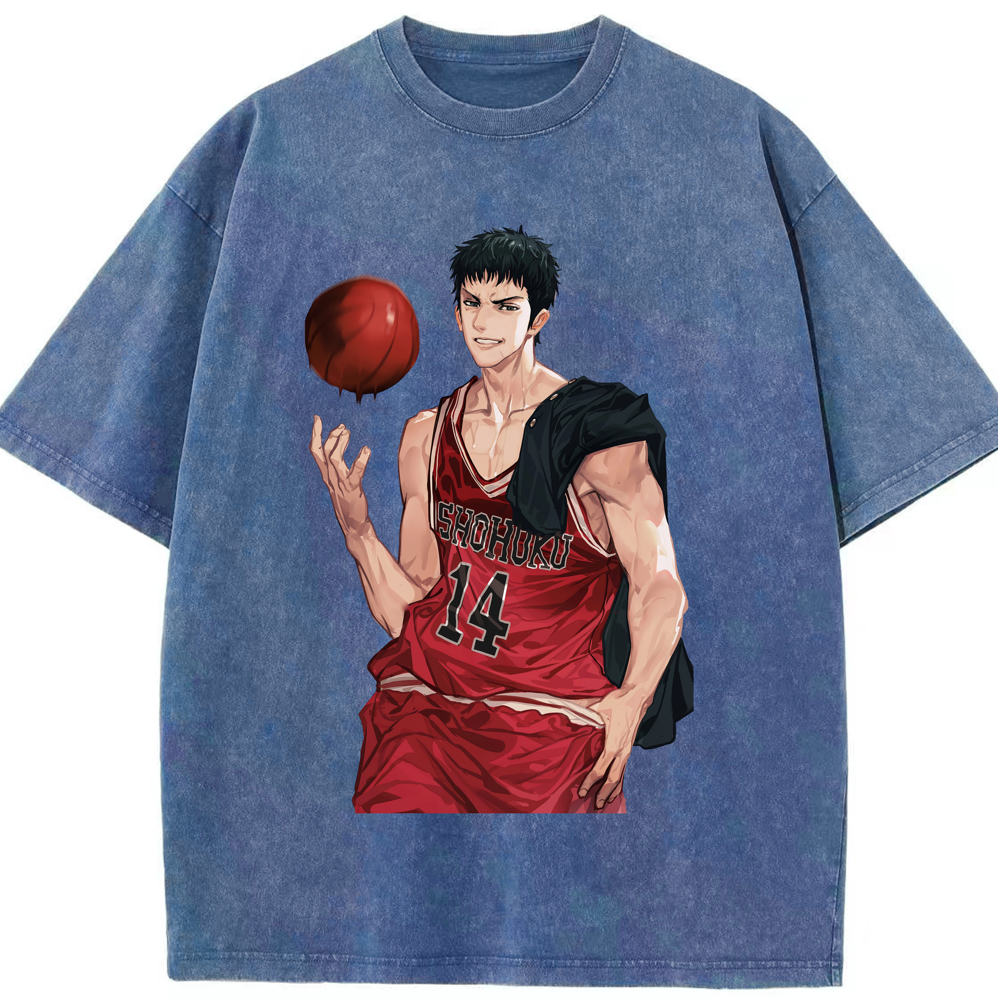 （画像用） SLAM DUNK／スラムダンク 綿100% ヴィンテージ風 半袖Tシャツ（フロントプリント）