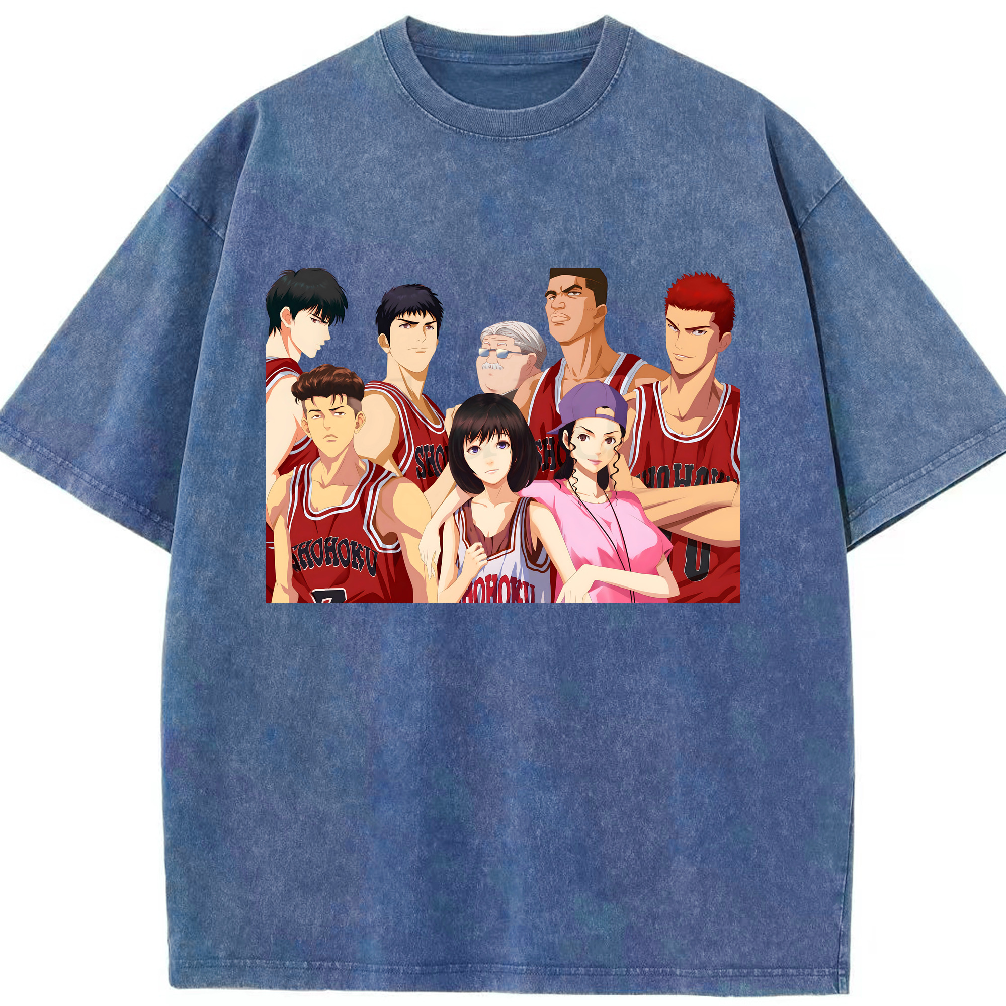 （画像用） SLAM DUNK／スラムダンク 綿100% ヴィンテージ風 半袖Tシャツ（フロントプリント）