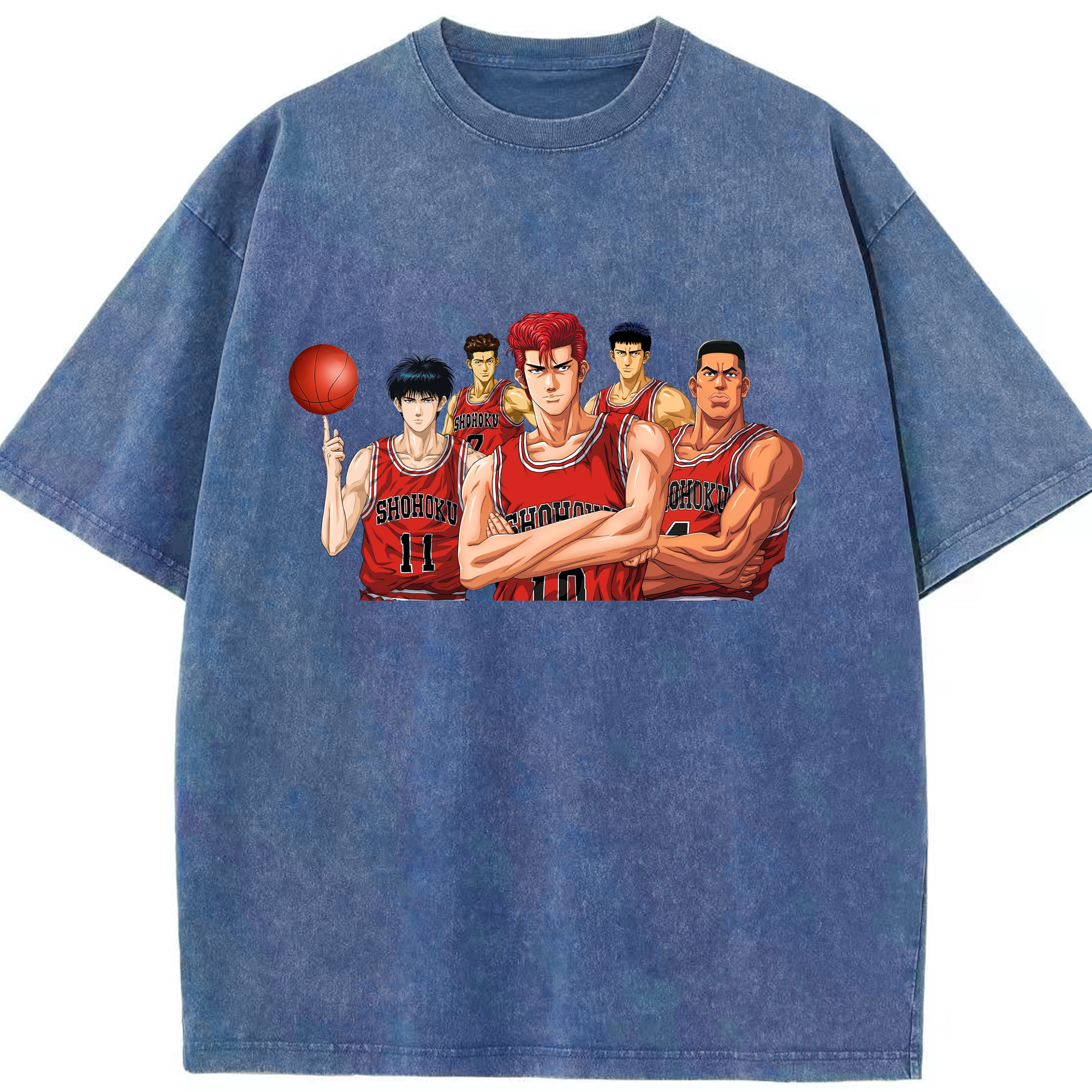 （画像用） SLAM DUNK／スラムダンク 綿100% ヴィンテージ風 半袖Tシャツ（フロントプリント）