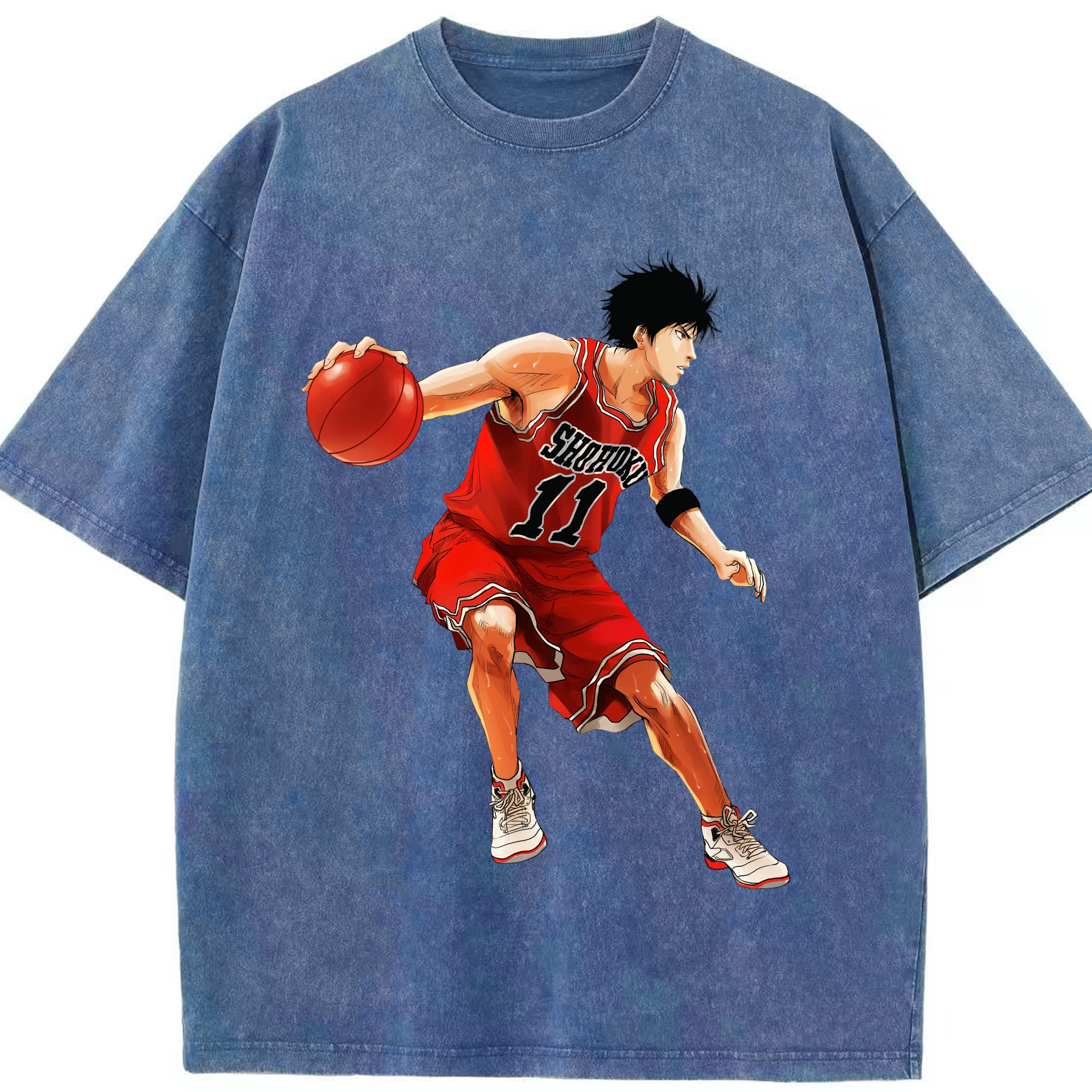 （画像用） SLAM DUNK／スラムダンク 綿100% ヴィンテージ風 半袖Tシャツ（フロントプリント）