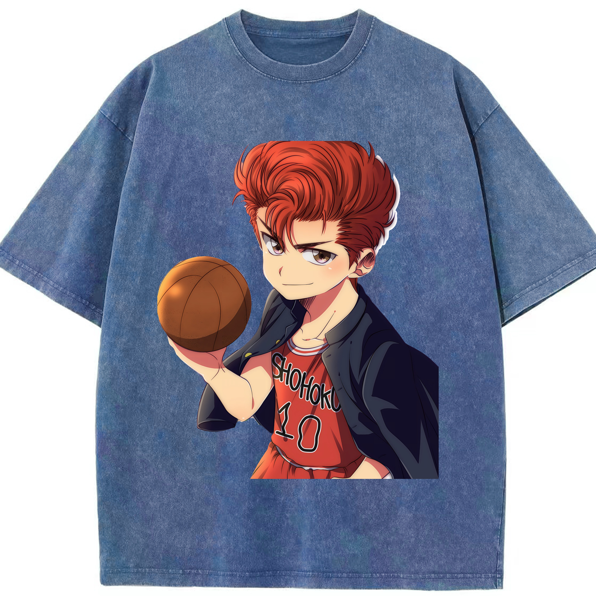 （画像用） SLAM DUNK／スラムダンク 綿100% ヴィンテージ風 半袖Tシャツ（フロントプリント）