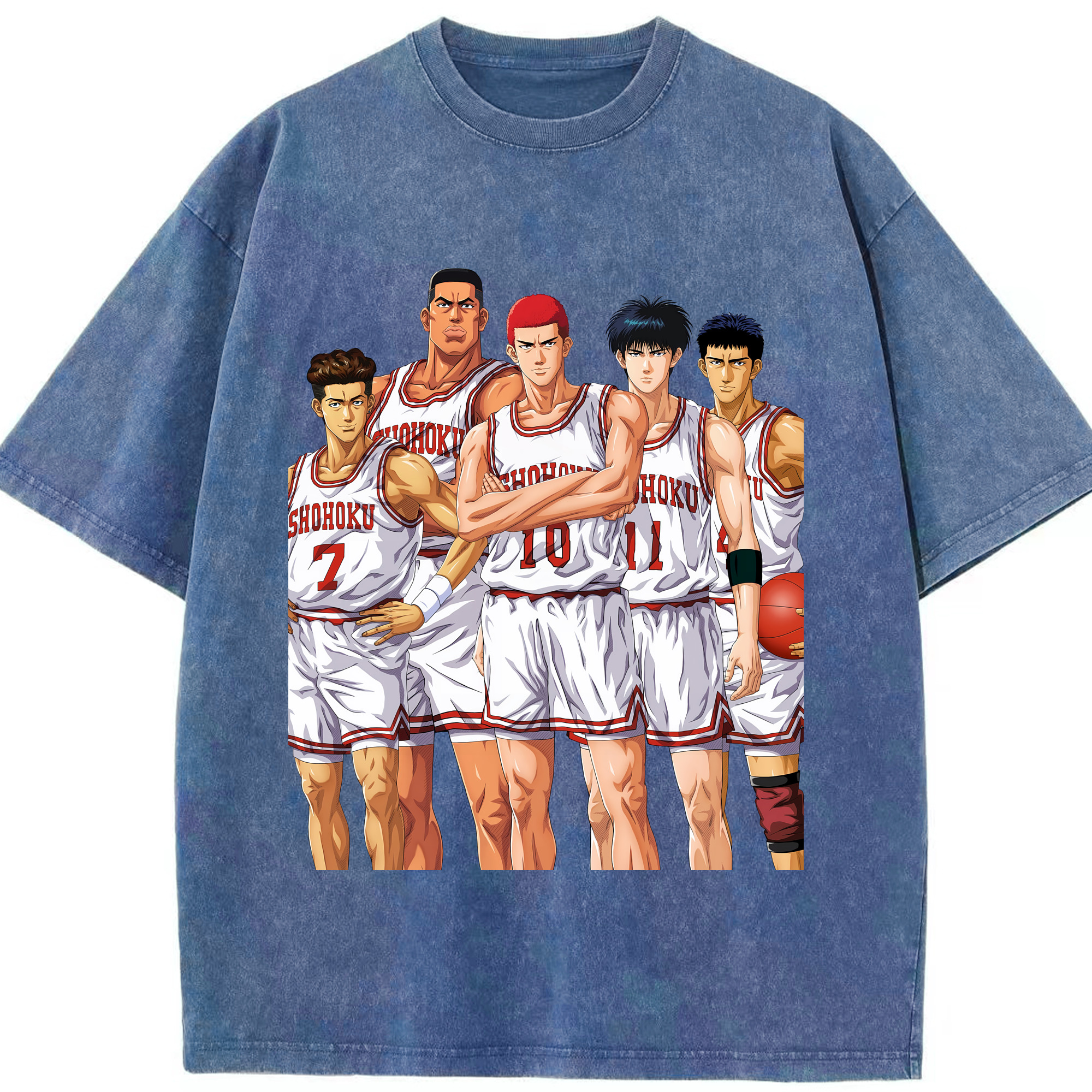 （画像用） SLAM DUNK／スラムダンク 綿100% ヴィンテージ風 半袖Tシャツ（フロントプリント）