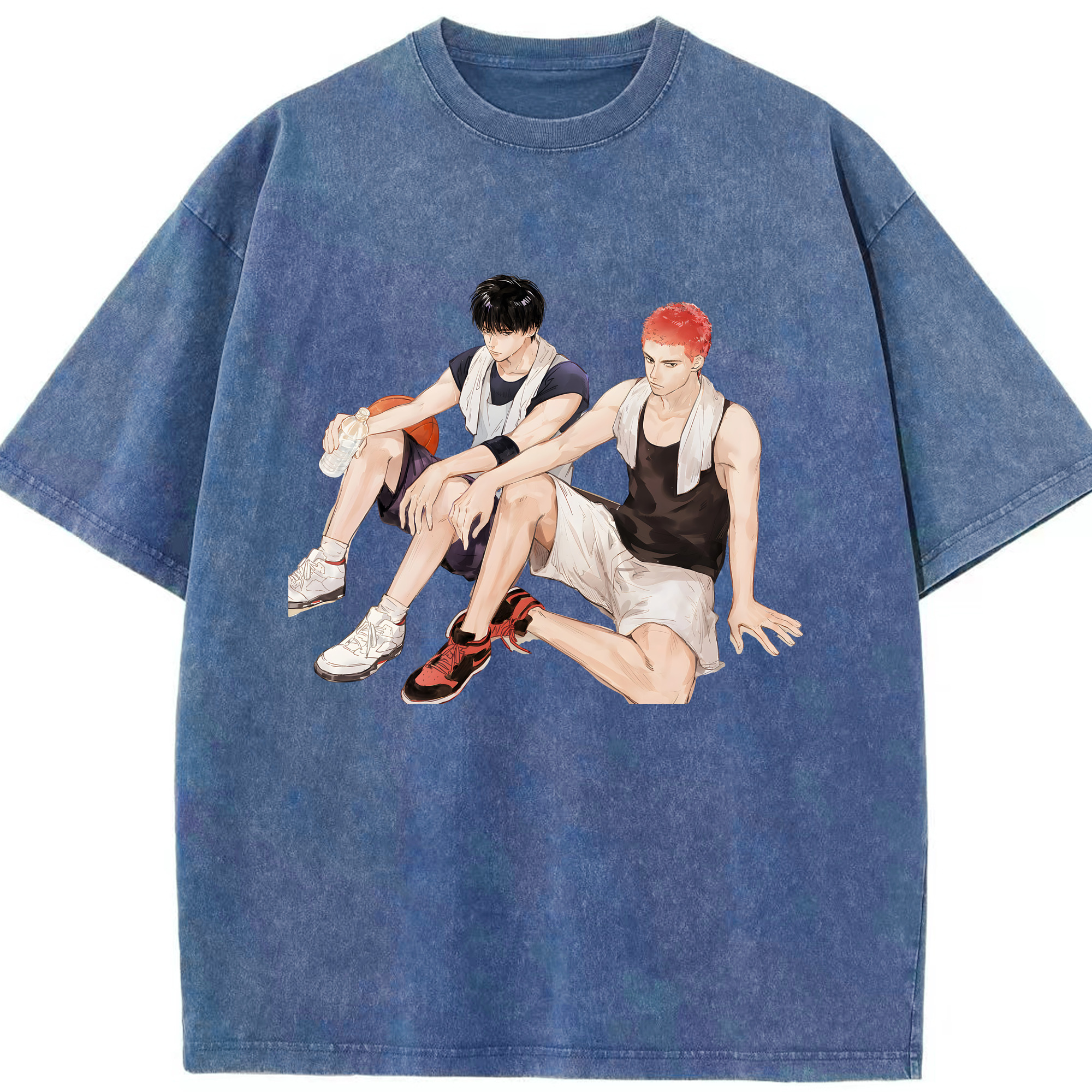 （画像用） SLAM DUNK／スラムダンク 綿100% ヴィンテージ風 半袖Tシャツ（フロントプリント）