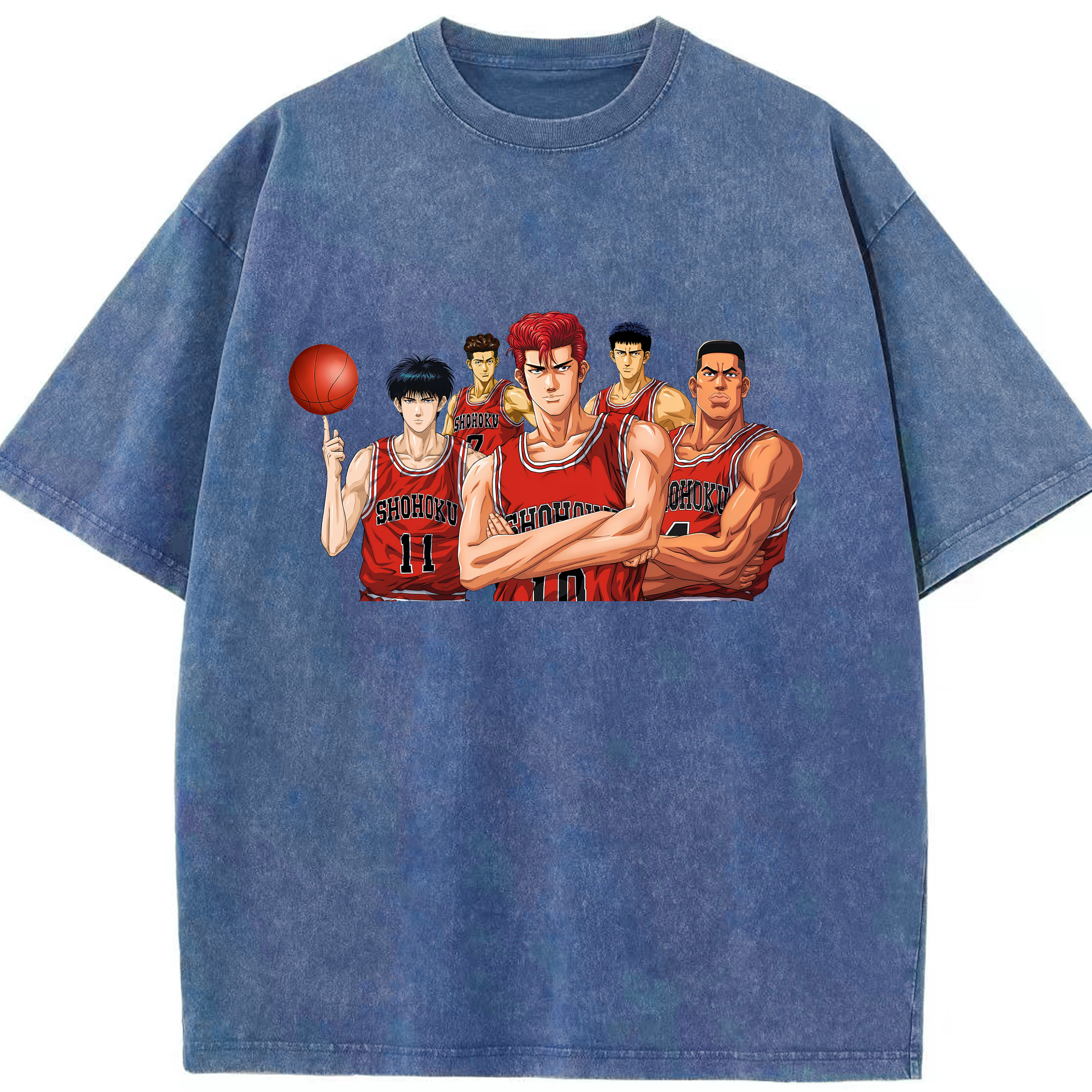 （画像用） SLAM DUNK／スラムダンク 綿100% ヴィンテージ風 半袖Tシャツ（フロントプリント）