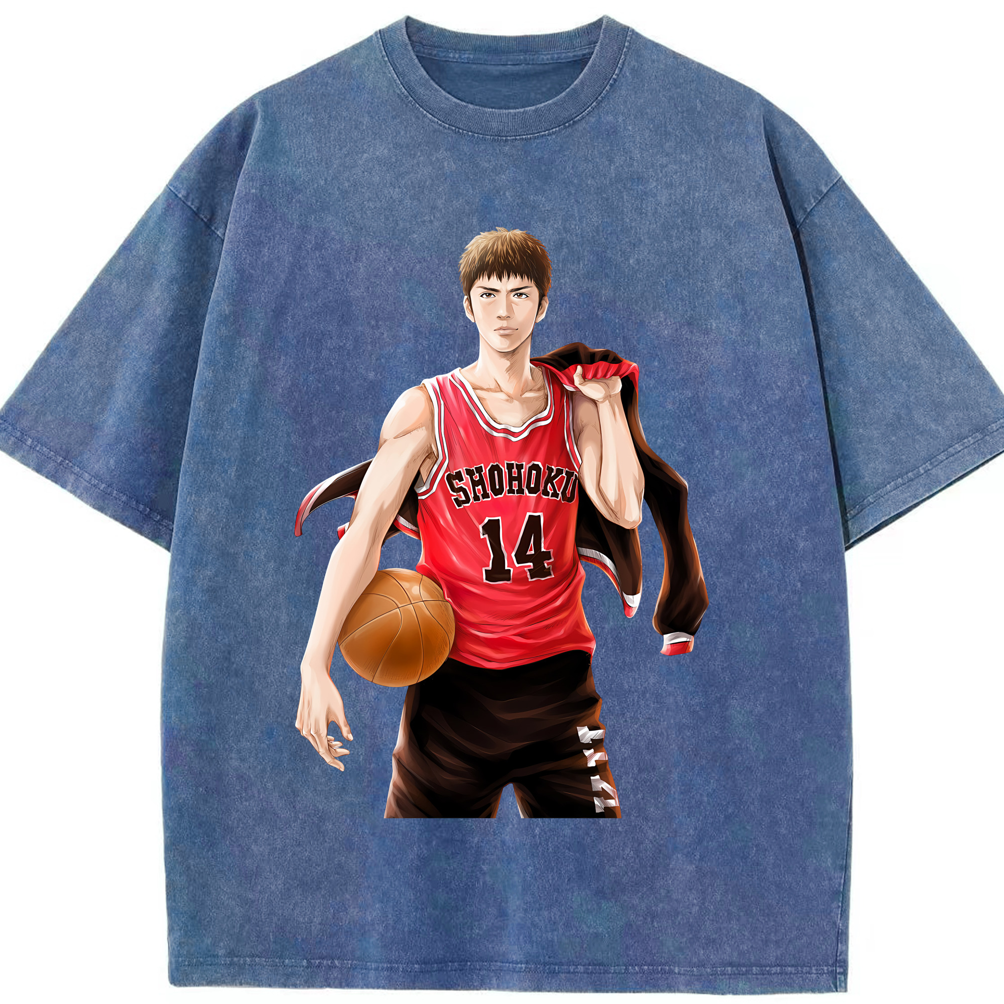 （画像用） SLAM DUNK／スラムダンク 綿100% ヴィンテージ風 半袖Tシャツ（フロントプリント）