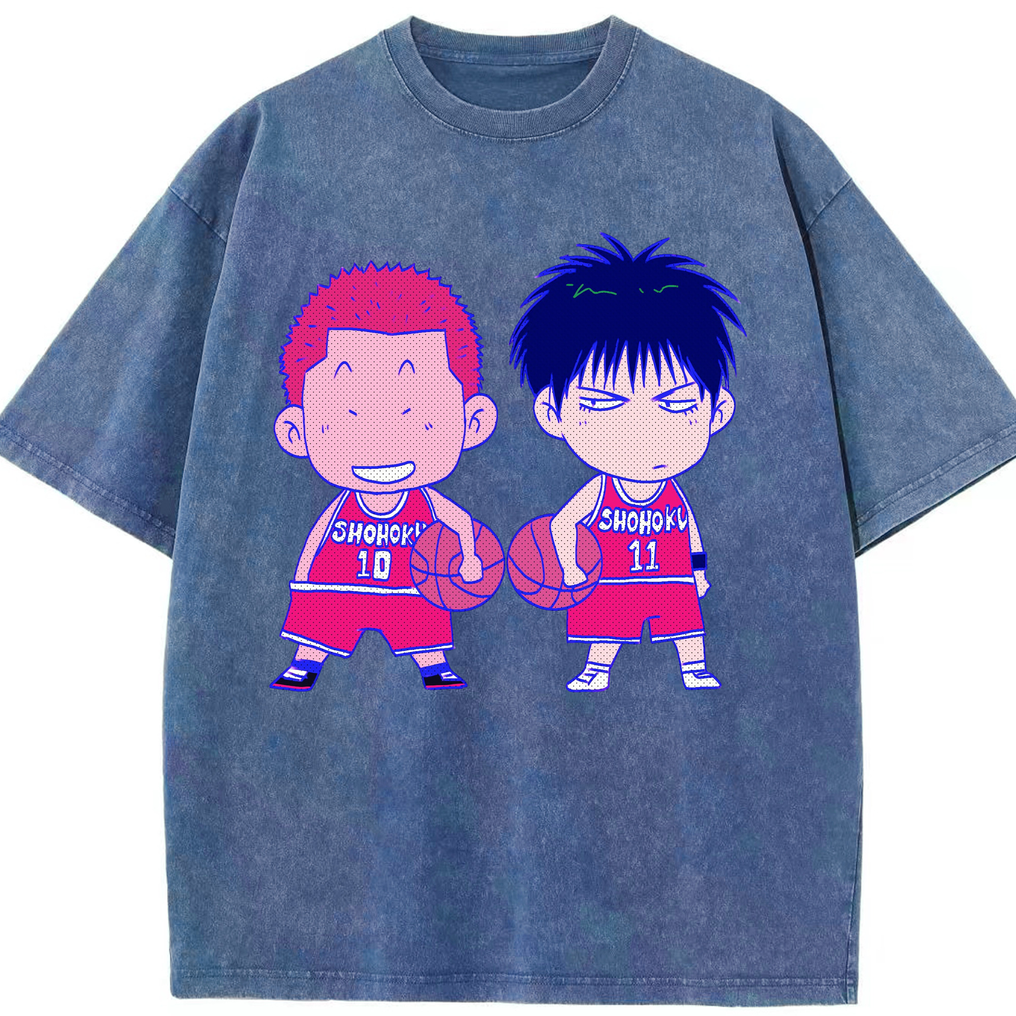 （画像用） SLAM DUNK／スラムダンク 綿100% ヴィンテージ風 半袖Tシャツ（フロントプリント）