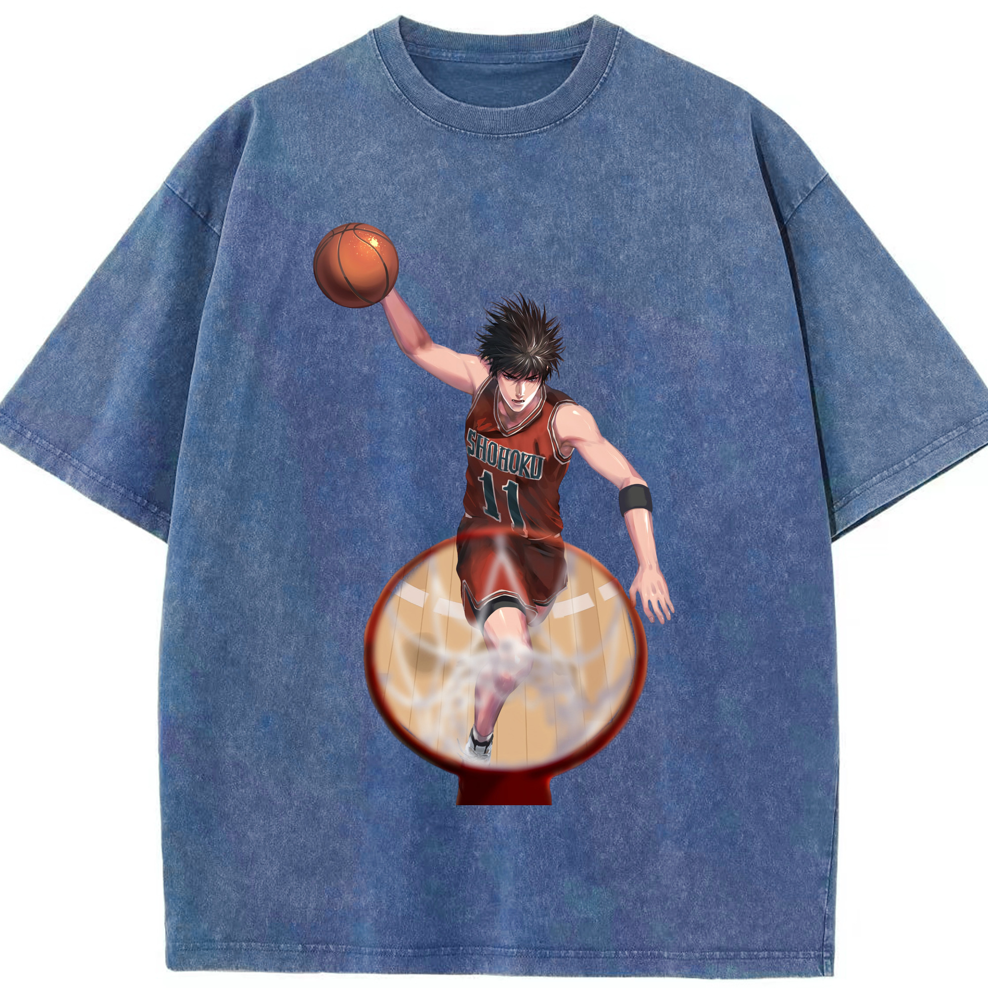 （画像用） SLAM DUNK／スラムダンク 綿100% ヴィンテージ風 半袖Tシャツ（フロントプリント）