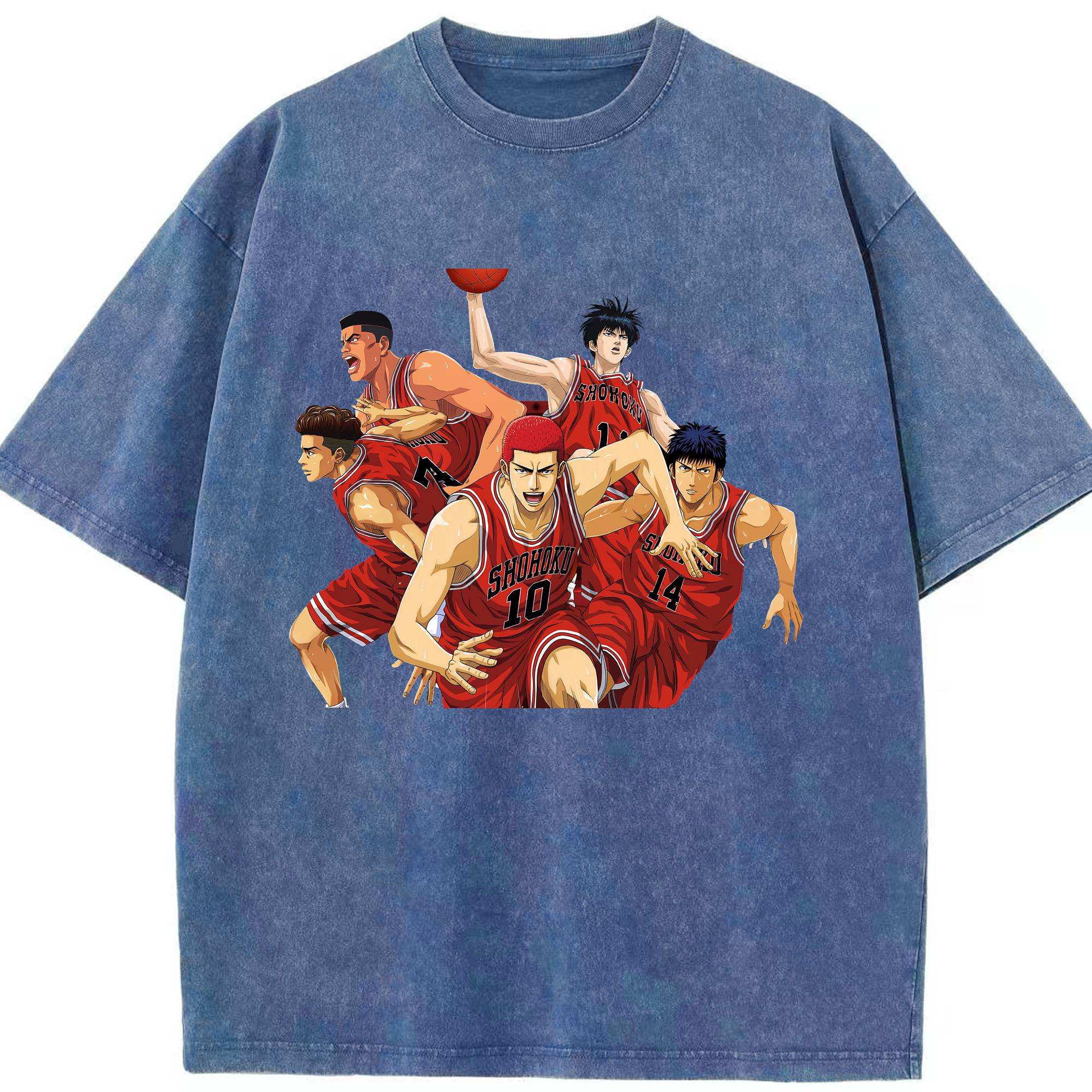 （画像用） SLAM DUNK／スラムダンク 綿100% ヴィンテージ風 半袖Tシャツ（フロントプリント）