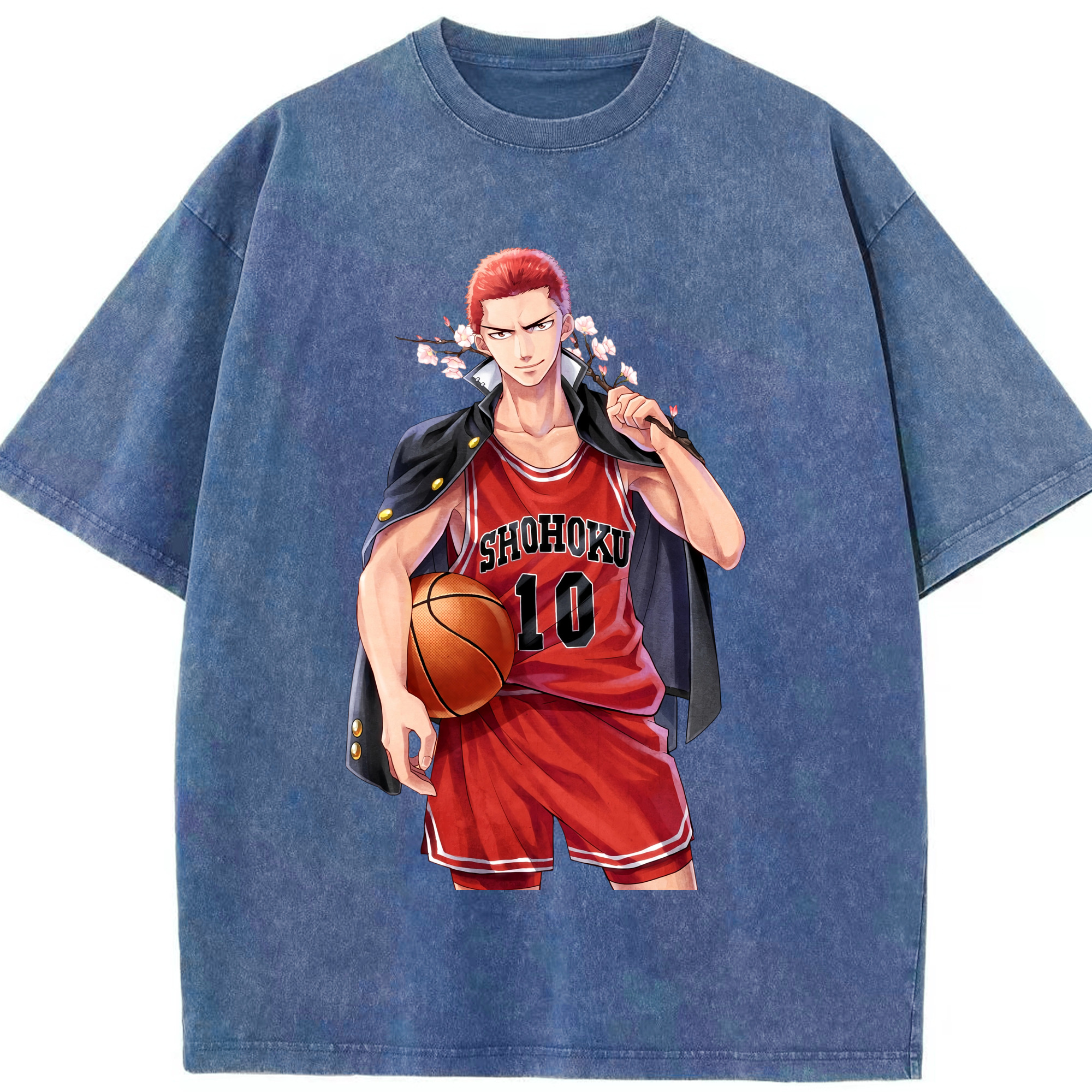 （画像用） SLAM DUNK／スラムダンク 綿100% ヴィンテージ風 半袖Tシャツ（フロントプリント）