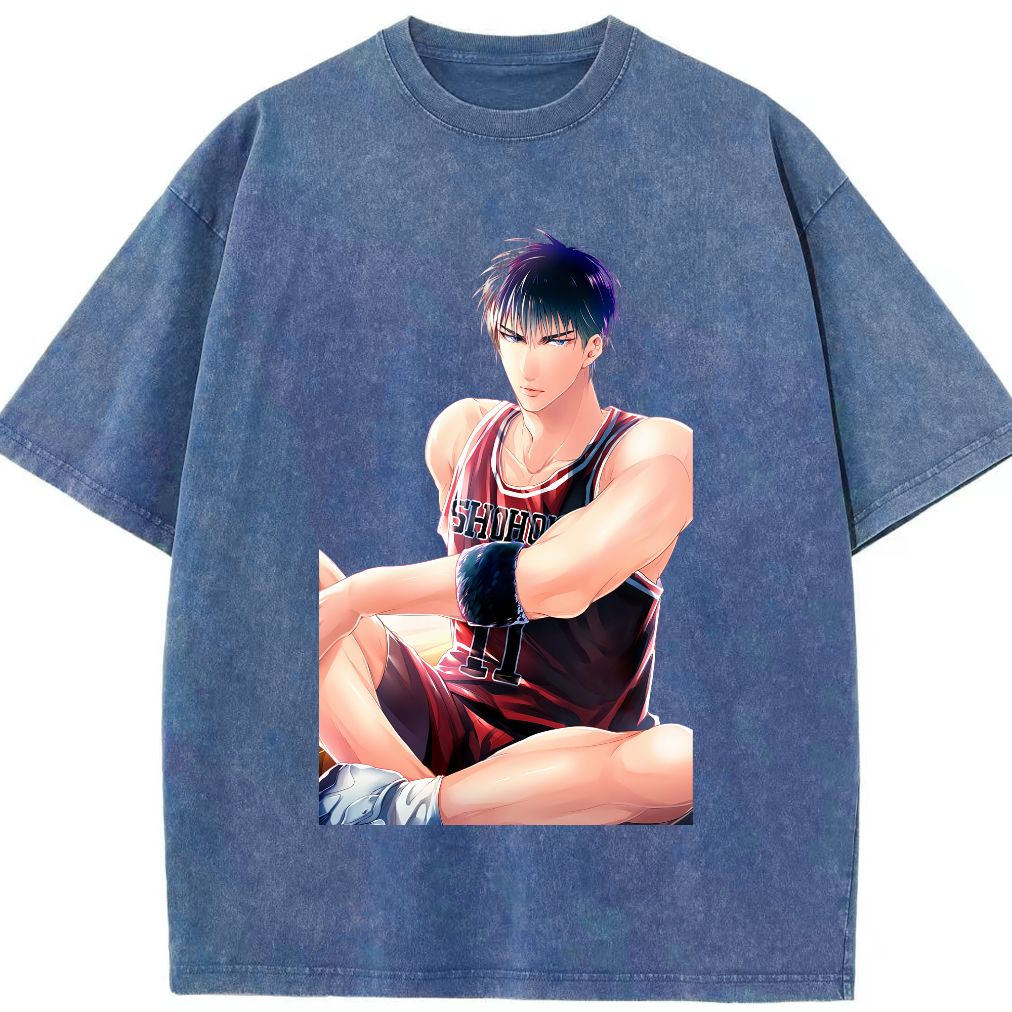 （画像用） SLAM DUNK／スラムダンク 綿100% ヴィンテージ風 半袖Tシャツ（フロントプリント）