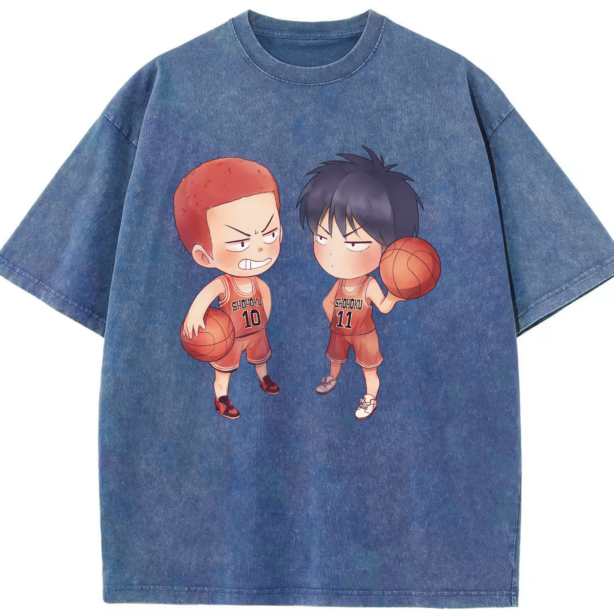 （画像用） SLAM DUNK／スラムダンク 綿100% ヴィンテージ風 半袖Tシャツ（フロントプリント）