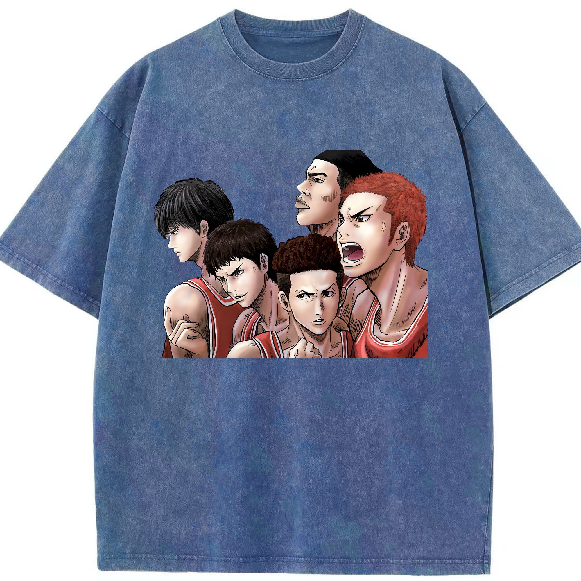 （画像用） SLAM DUNK／スラムダンク 綿100% ヴィンテージ風 半袖Tシャツ（フロントプリント）
