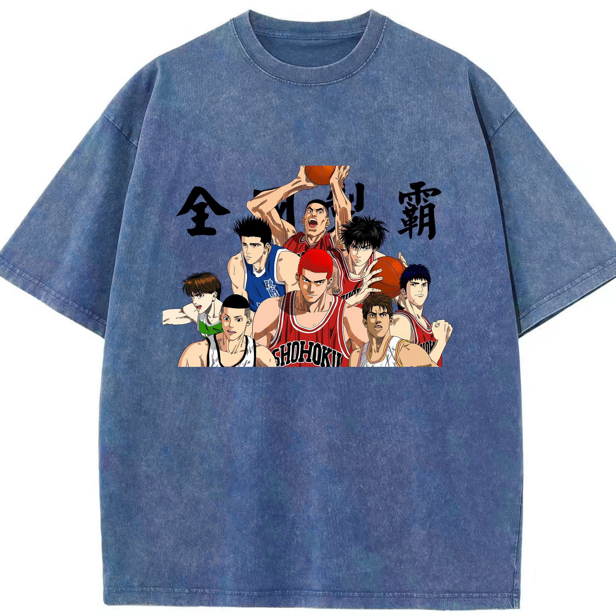 （画像用） SLAM DUNK／スラムダンク 綿100% ヴィンテージ風 半袖Tシャツ（フロントプリント）