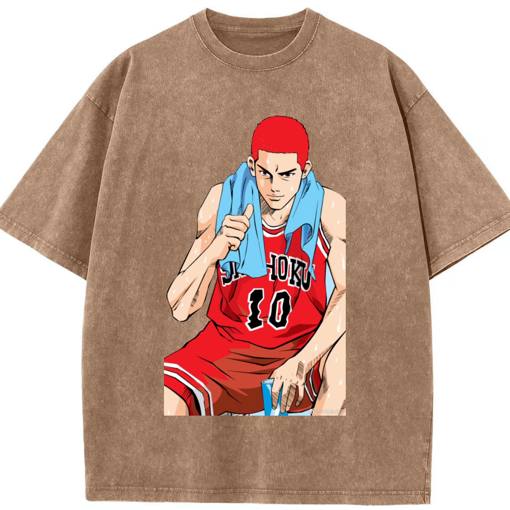 （画像用） SLAM DUNK／スラムダンク 綿100% ヴィンテージ風 半袖Tシャツ（フロントプリント）