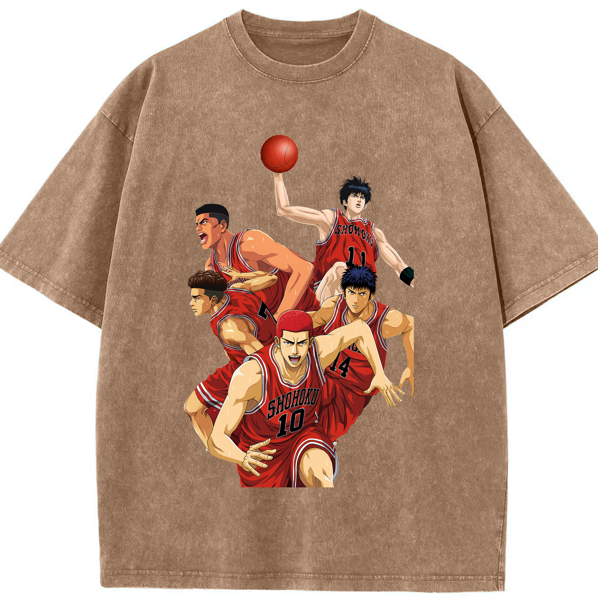（画像用） SLAM DUNK／スラムダンク 綿100% ヴィンテージ風 半袖Tシャツ（フロントプリント）