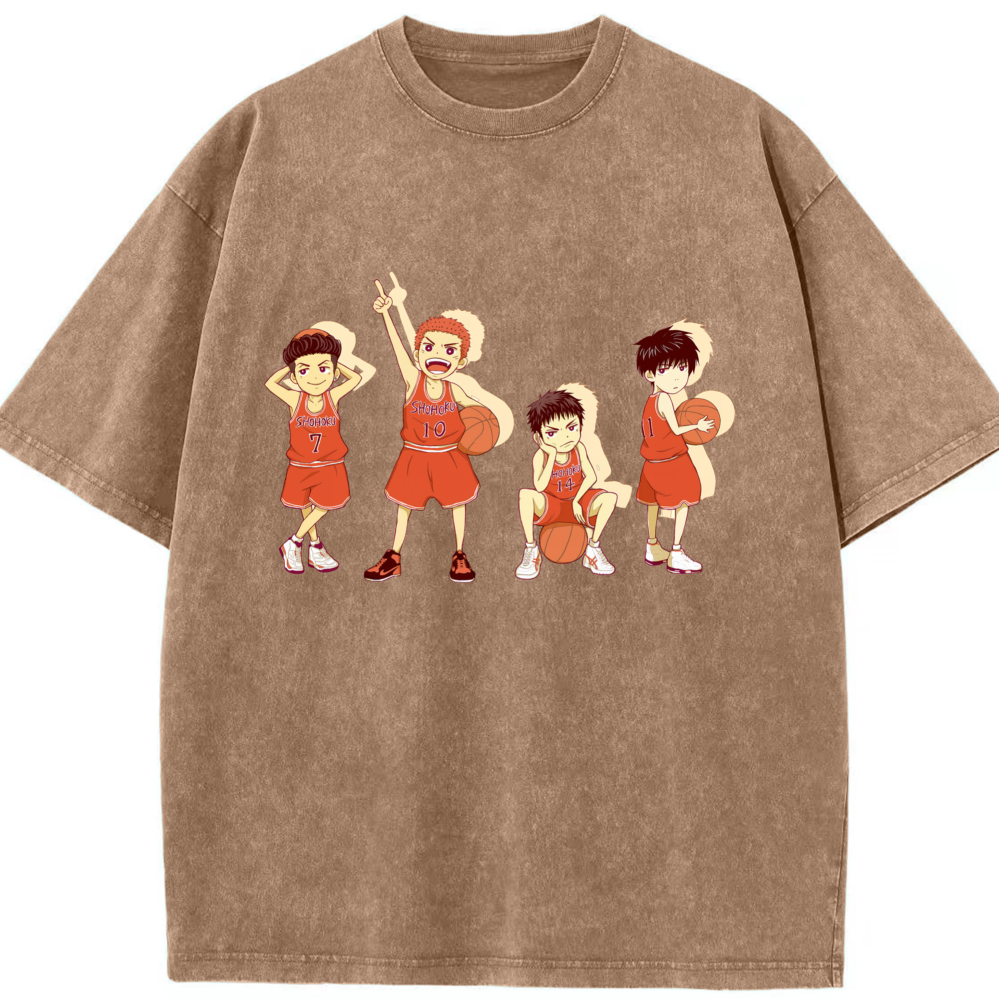 （画像用） SLAM DUNK／スラムダンク 綿100% ヴィンテージ風 半袖Tシャツ（フロントプリント）