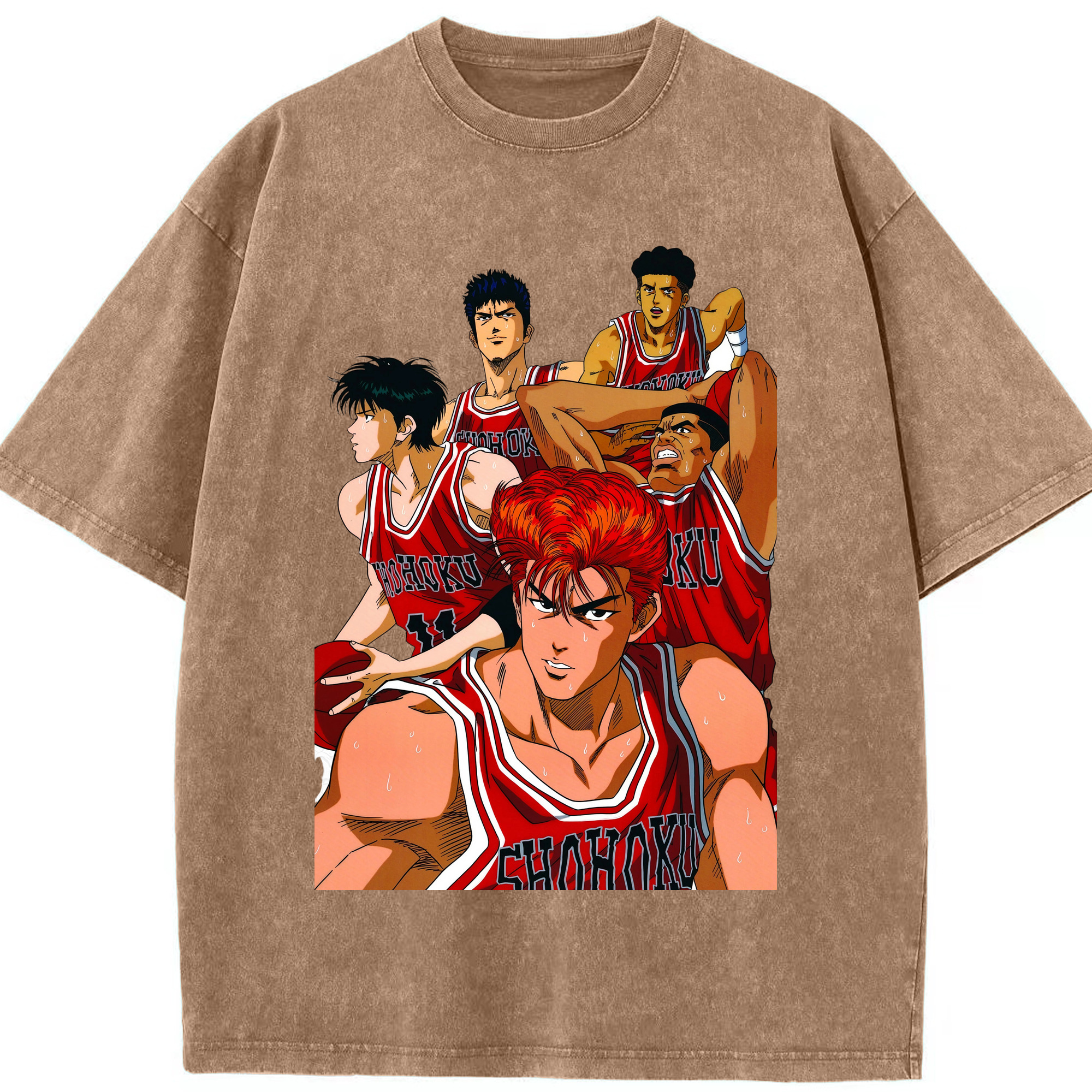 （画像用） SLAM DUNK／スラムダンク 綿100% ヴィンテージ風 半袖Tシャツ（フロントプリント）
