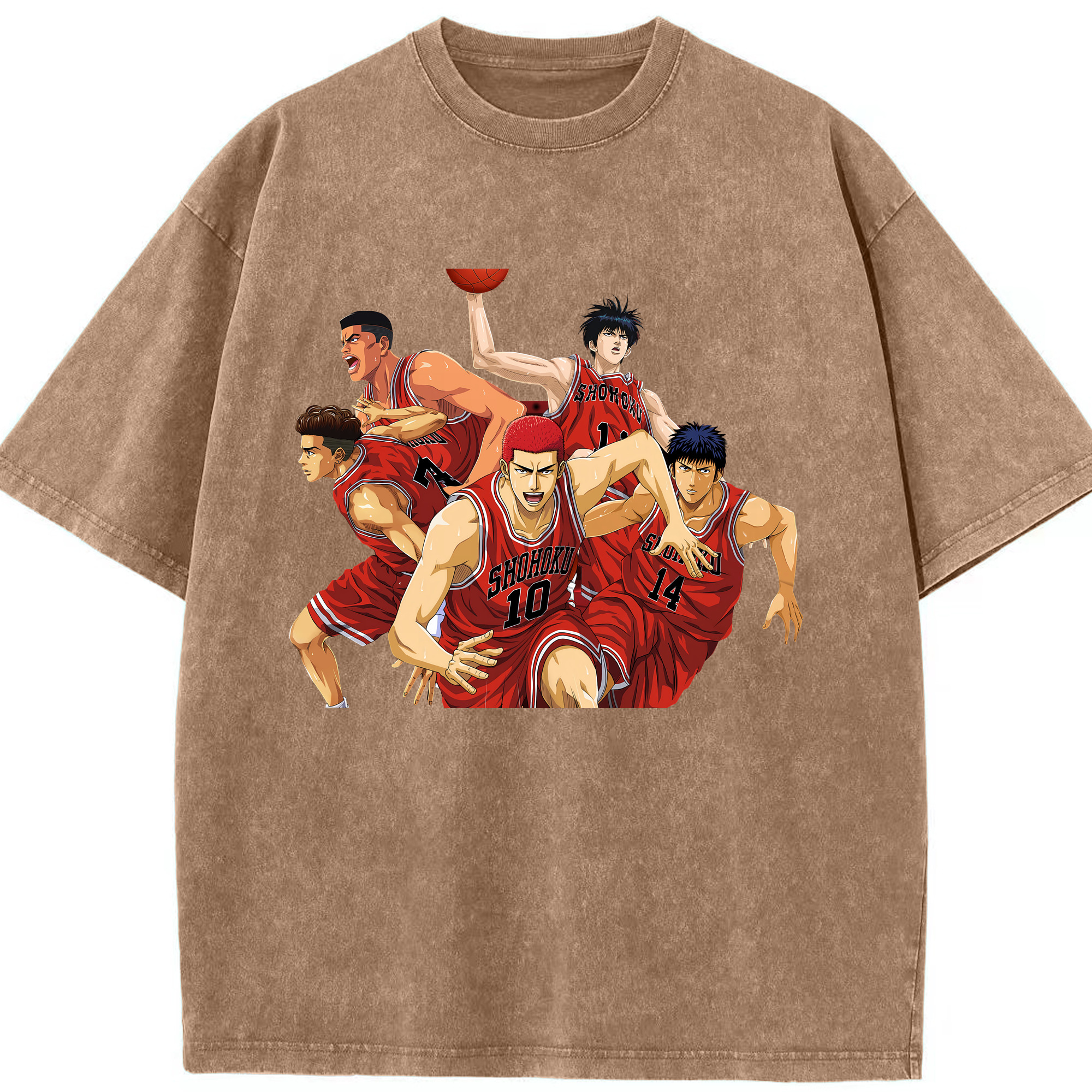 （画像用） SLAM DUNK／スラムダンク 綿100% ヴィンテージ風 半袖Tシャツ（フロントプリント）