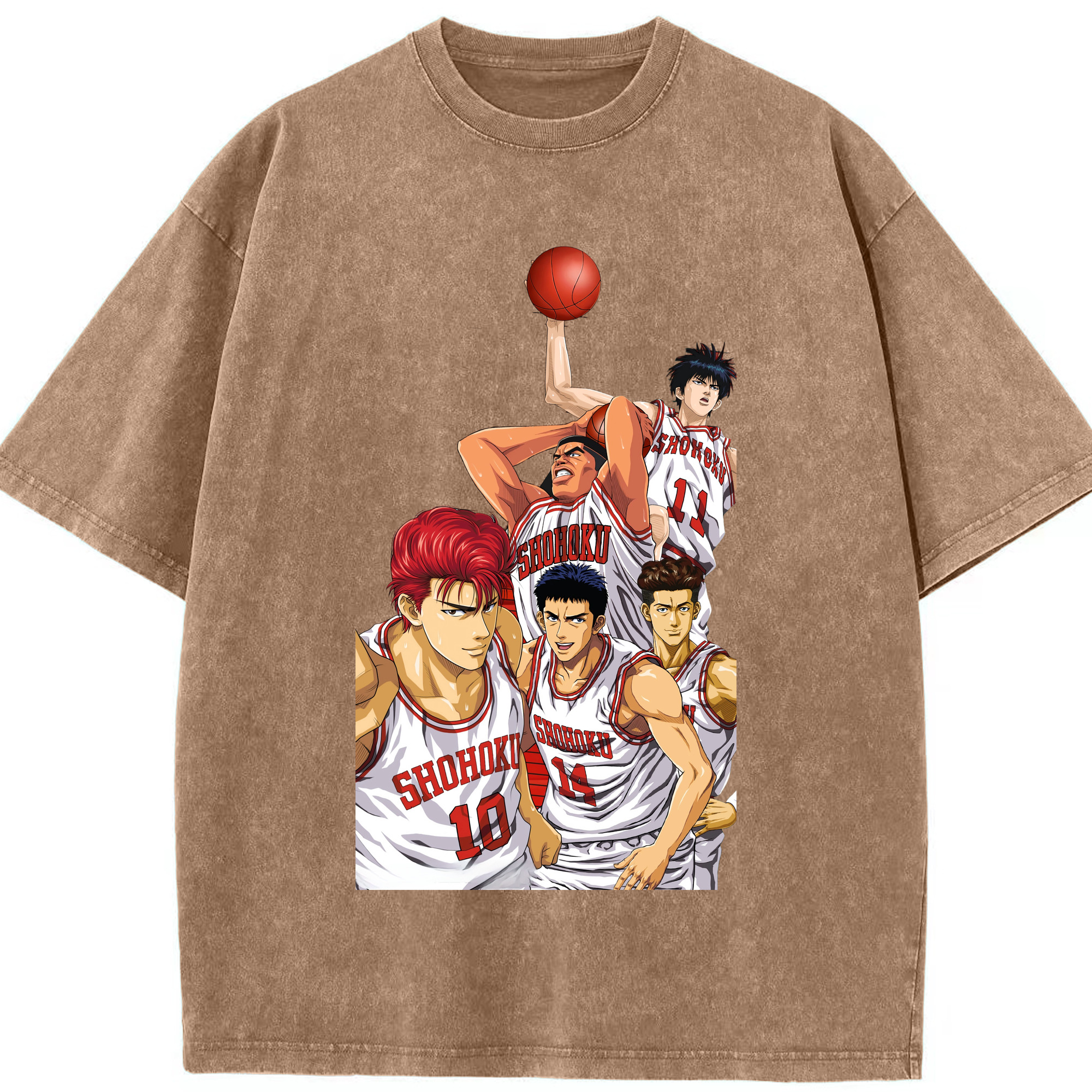 （画像用） SLAM DUNK／スラムダンク 綿100% ヴィンテージ風 半袖Tシャツ（フロントプリント）
