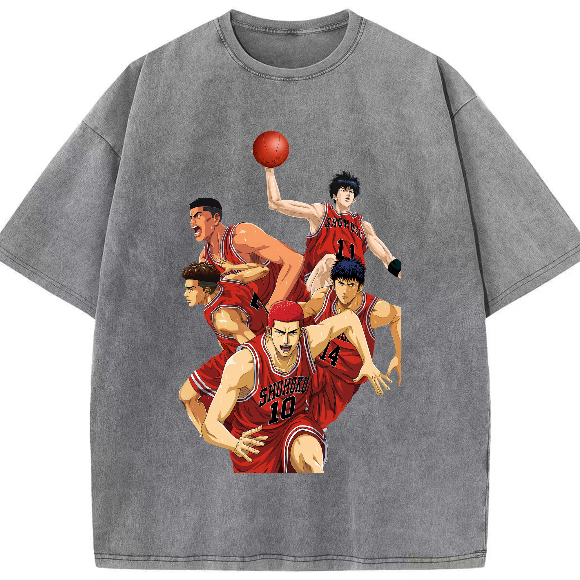 （画像用） SLAM DUNK／スラムダンク 綿100% ヴィンテージ風 半袖Tシャツ（フロントプリント）
