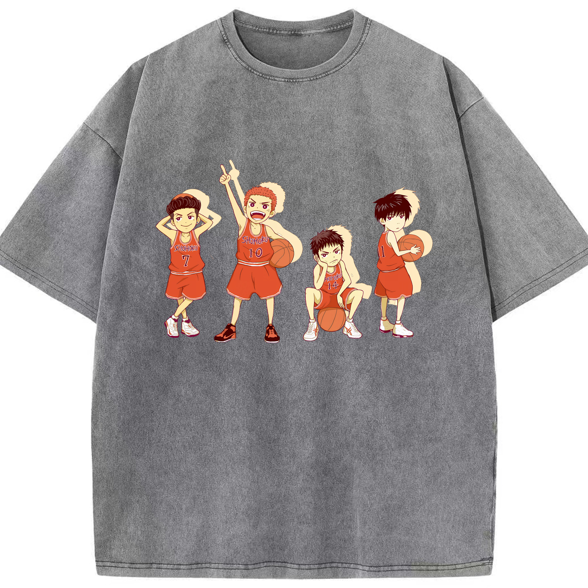 （画像用） SLAM DUNK／スラムダンク 綿100% ヴィンテージ風 半袖Tシャツ（フロントプリント）