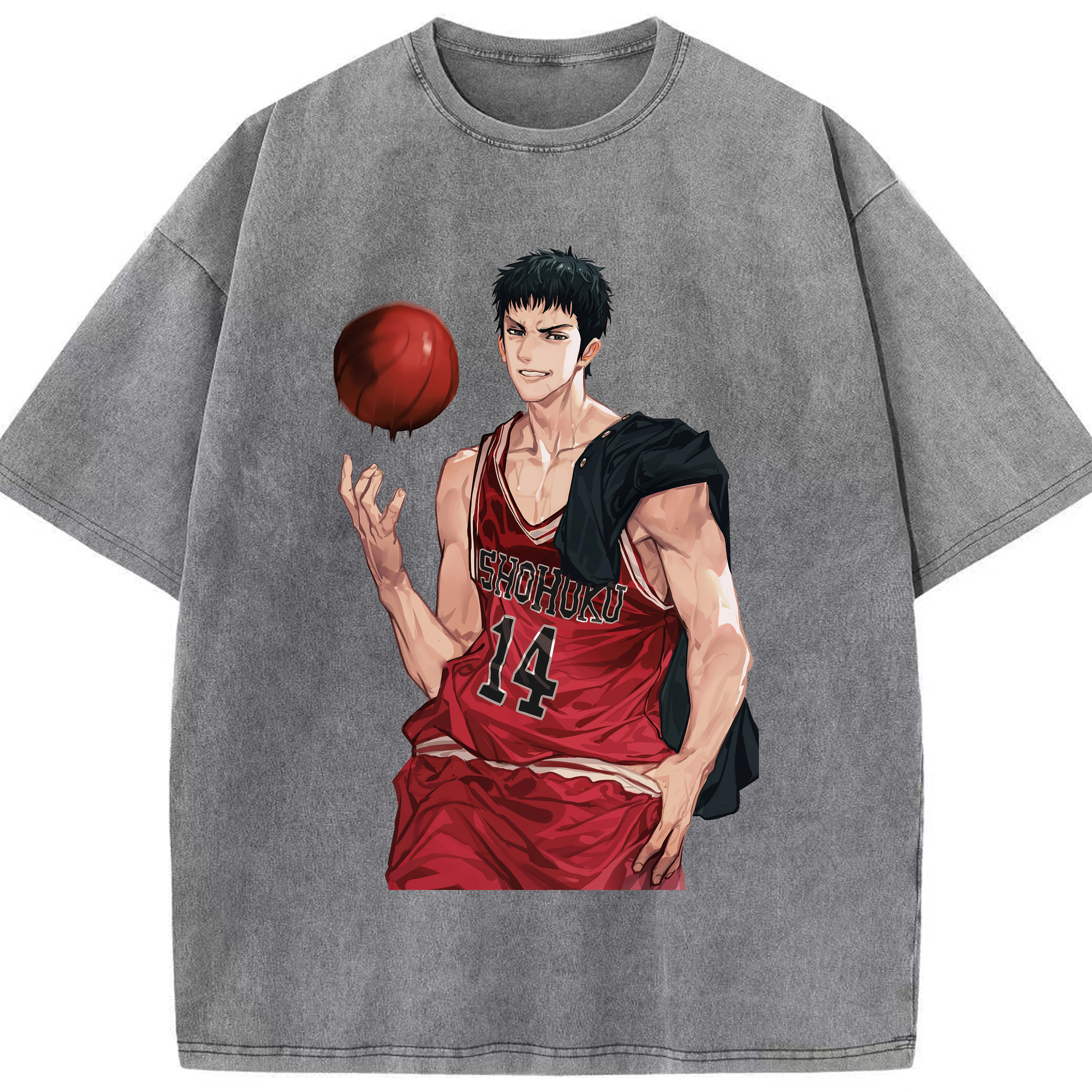 （画像用） SLAM DUNK／スラムダンク 綿100% ヴィンテージ風 半袖Tシャツ（フロントプリント）