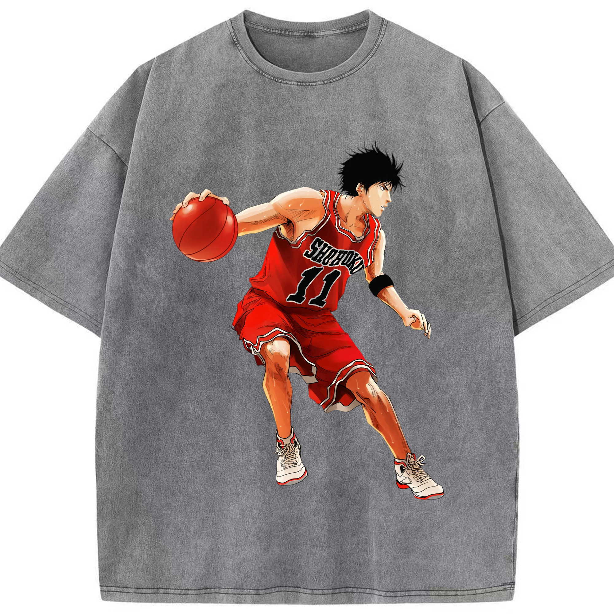（画像用） SLAM DUNK／スラムダンク 綿100% ヴィンテージ風 半袖Tシャツ（フロントプリント）
