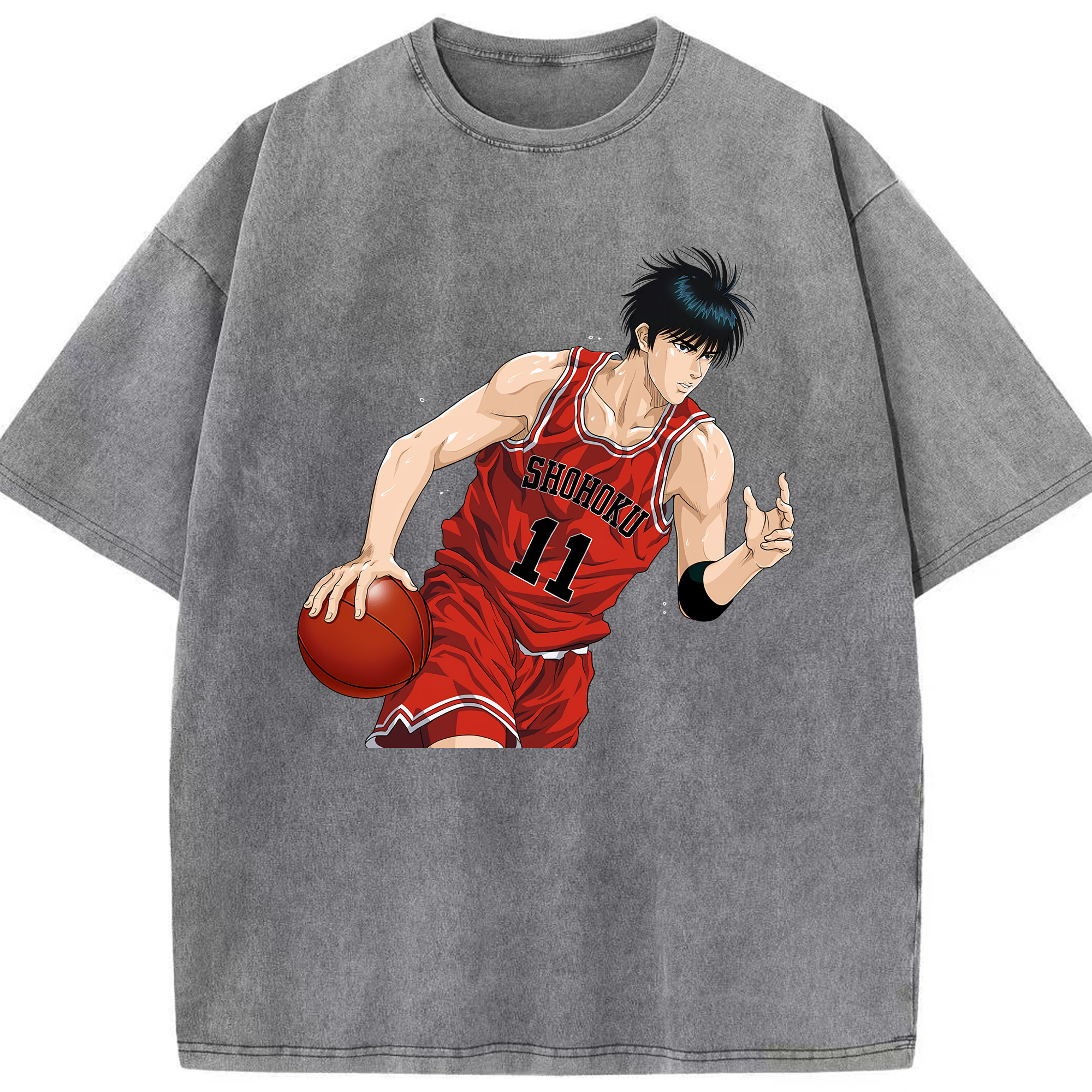 （画像用） SLAM DUNK／スラムダンク 綿100% ヴィンテージ風 半袖Tシャツ（フロントプリント）