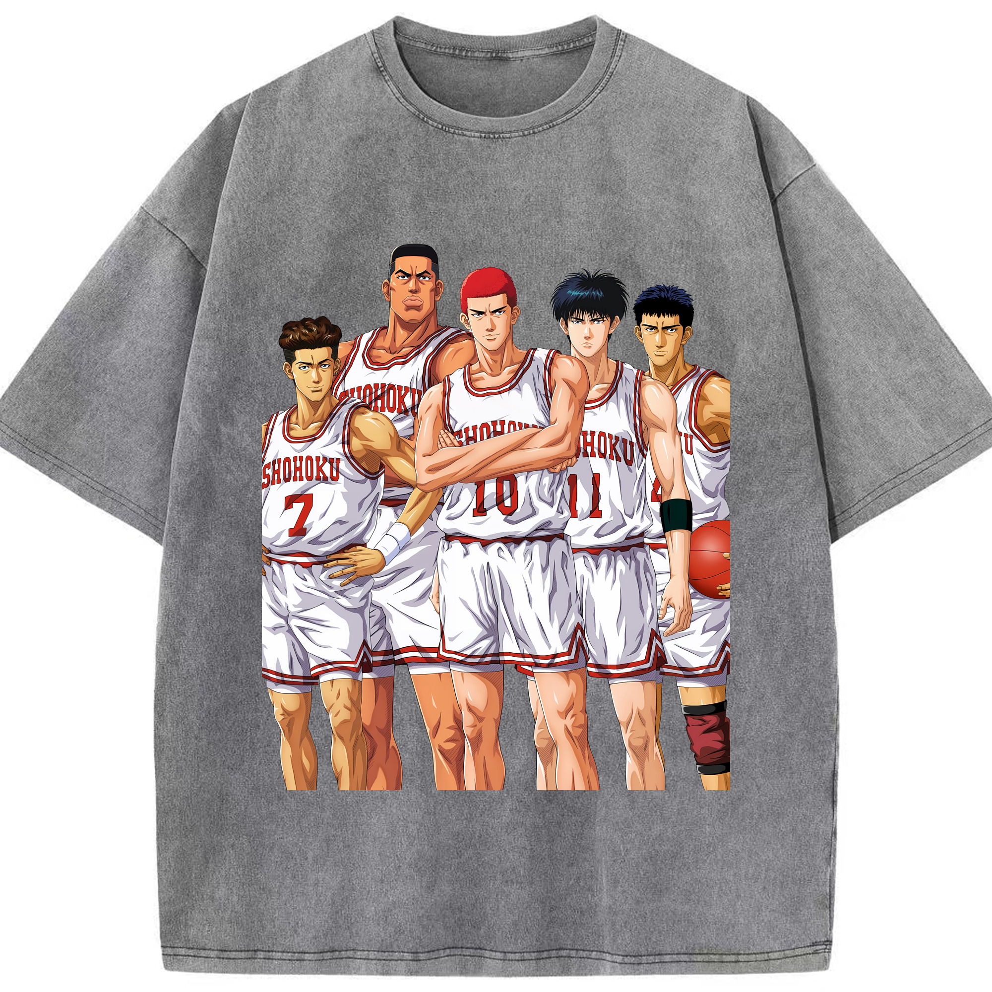 （画像用） SLAM DUNK／スラムダンク 綿100% ヴィンテージ風 半袖Tシャツ（フロントプリント）
