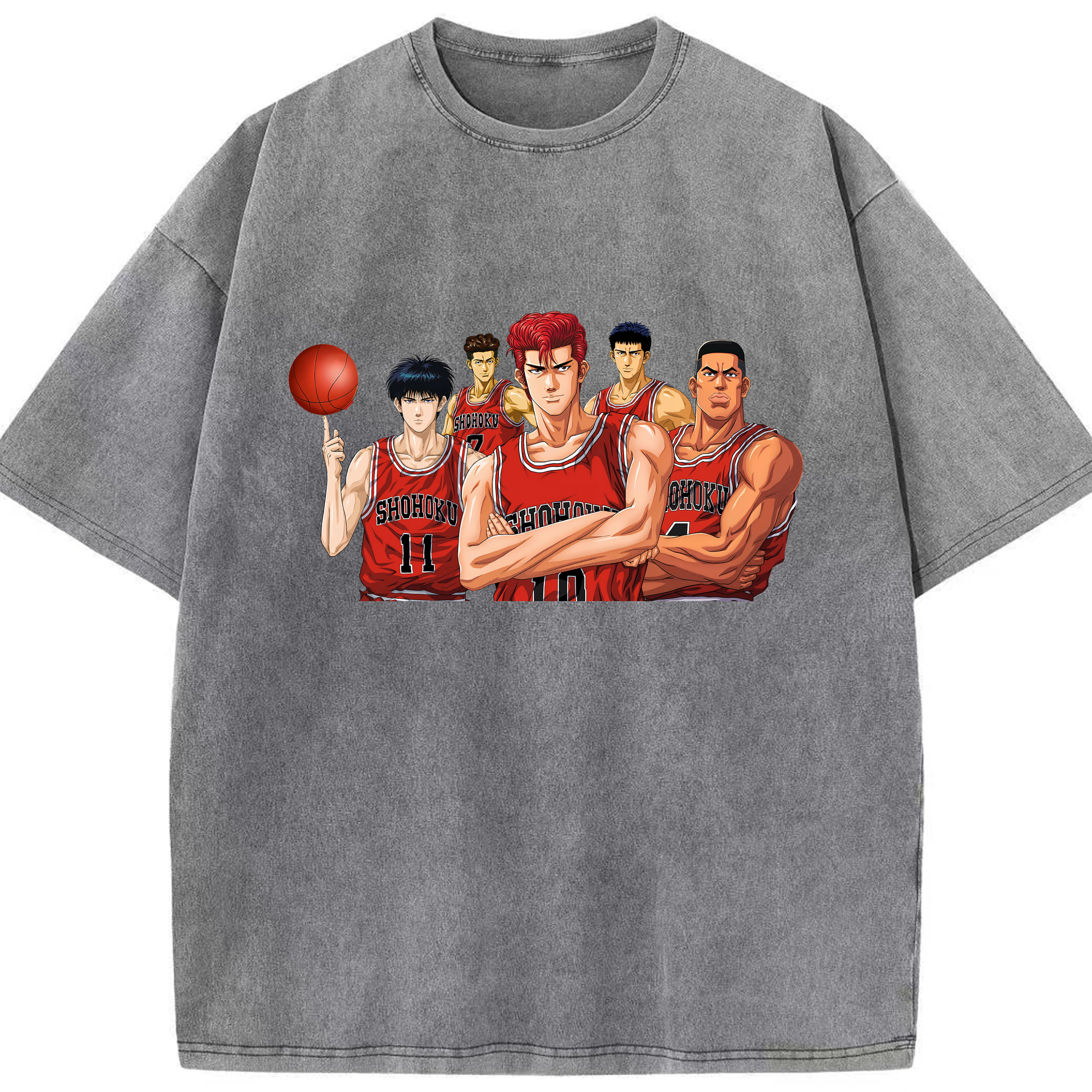 （画像用） SLAM DUNK／スラムダンク 綿100% ヴィンテージ風 半袖Tシャツ（フロントプリント）