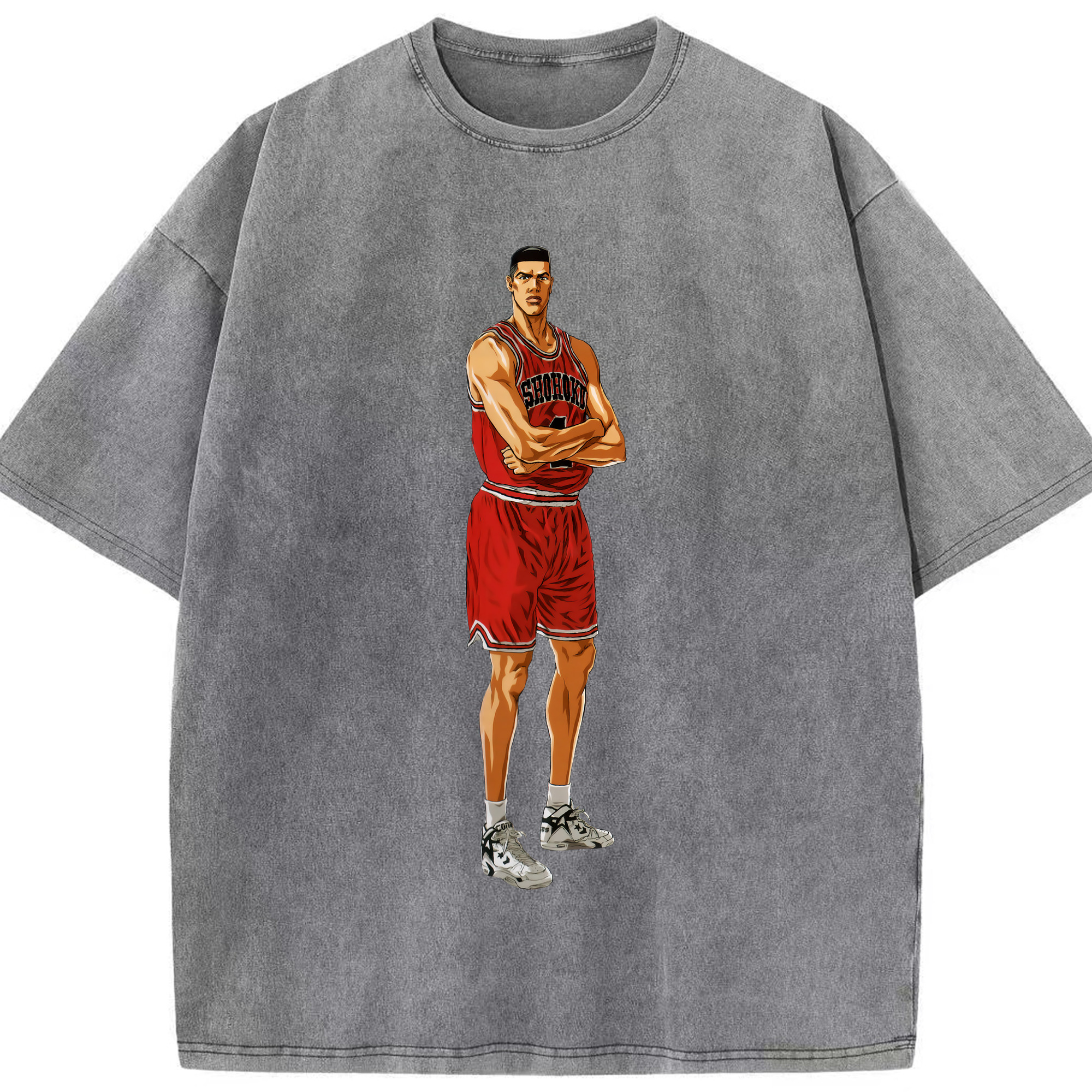 （画像用） SLAM DUNK／スラムダンク 綿100% ヴィンテージ風 半袖Tシャツ（フロントプリント）