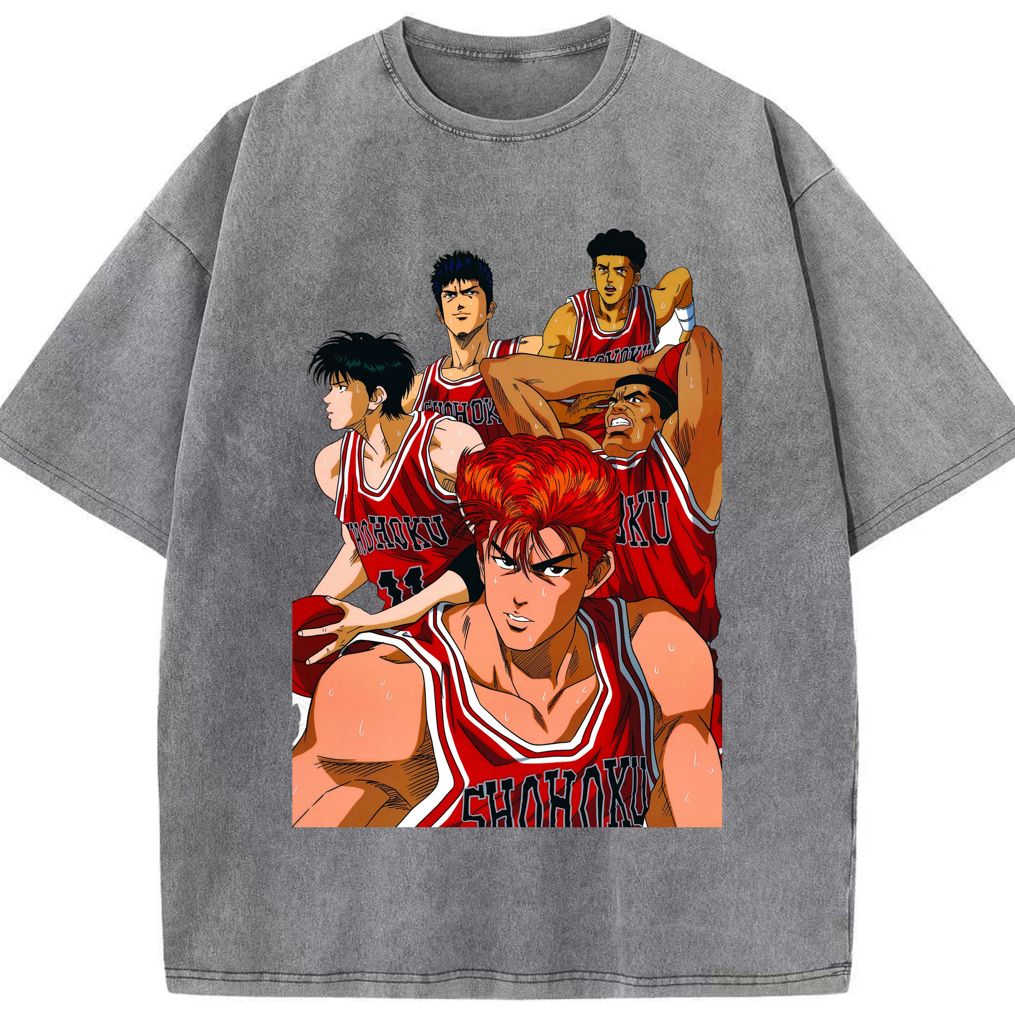 （画像用） SLAM DUNK／スラムダンク 綿100% ヴィンテージ風 半袖Tシャツ（フロントプリント）
