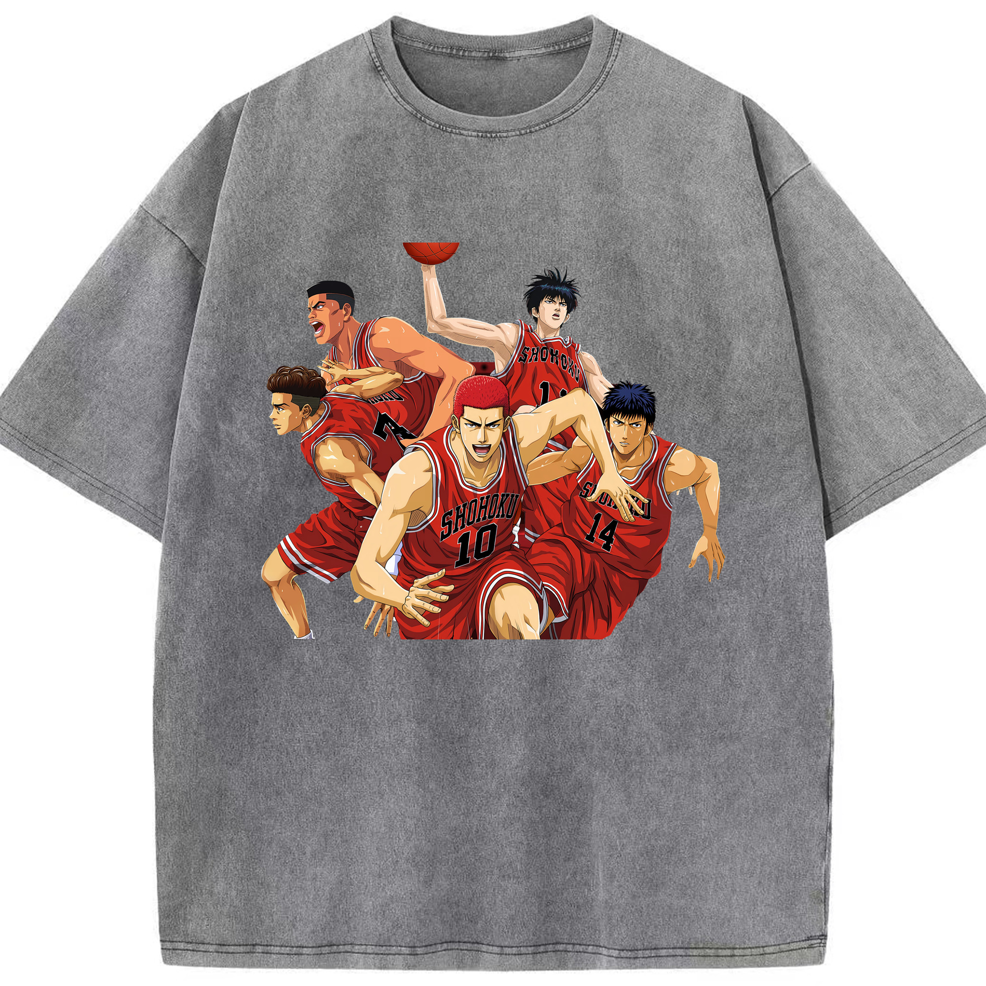 （画像用） SLAM DUNK／スラムダンク 綿100% ヴィンテージ風 半袖Tシャツ（フロントプリント）