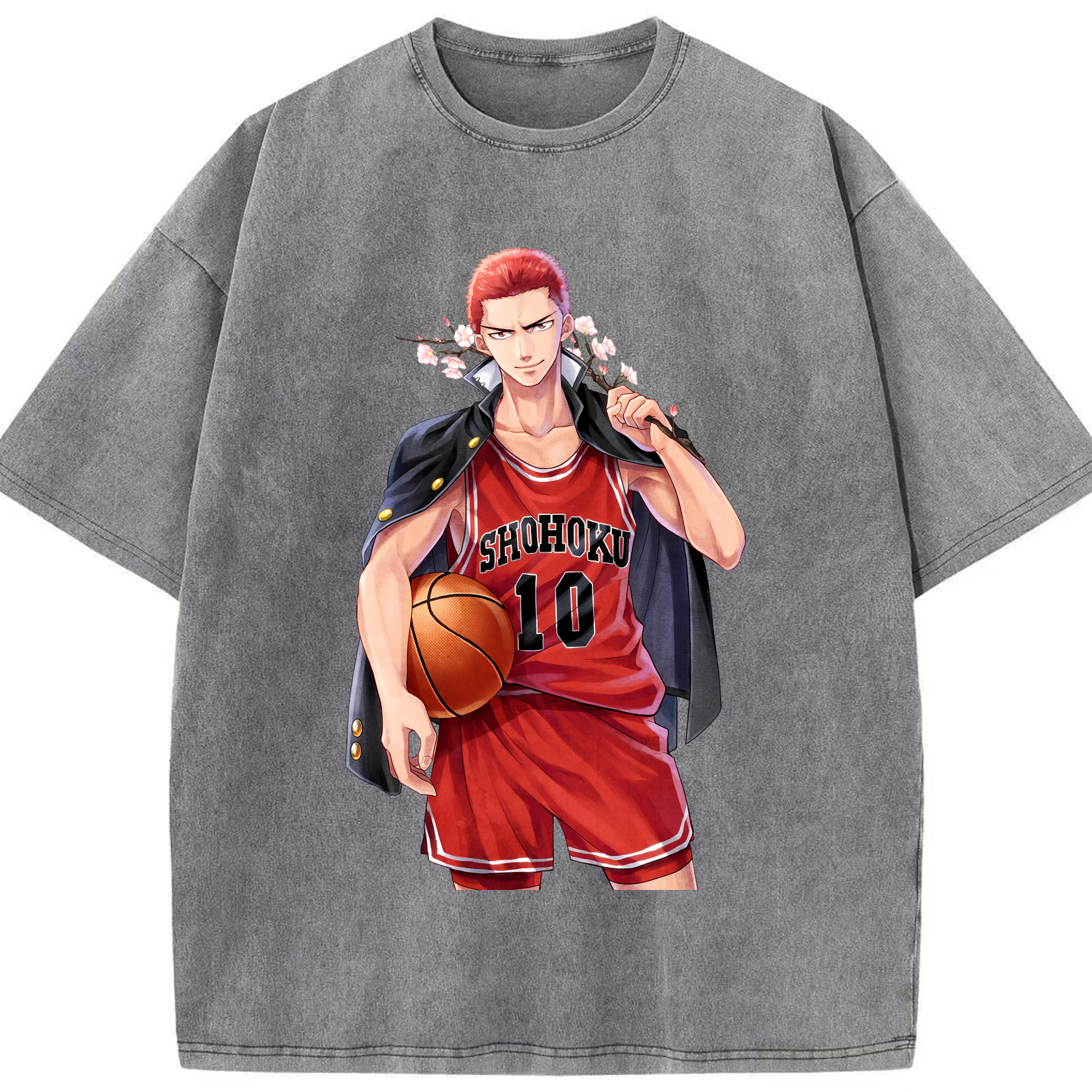 （画像用） SLAM DUNK／スラムダンク 綿100% ヴィンテージ風 半袖Tシャツ（フロントプリント）
