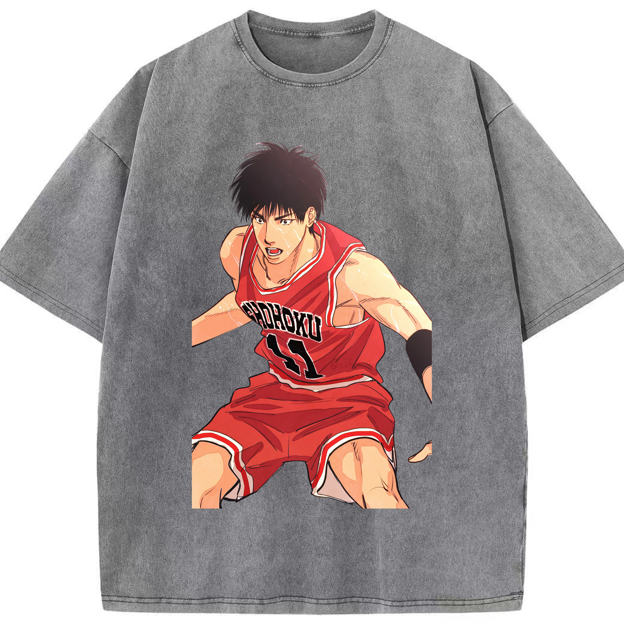 （画像用） SLAM DUNK／スラムダンク 綿100% ヴィンテージ風 半袖Tシャツ（フロントプリント）