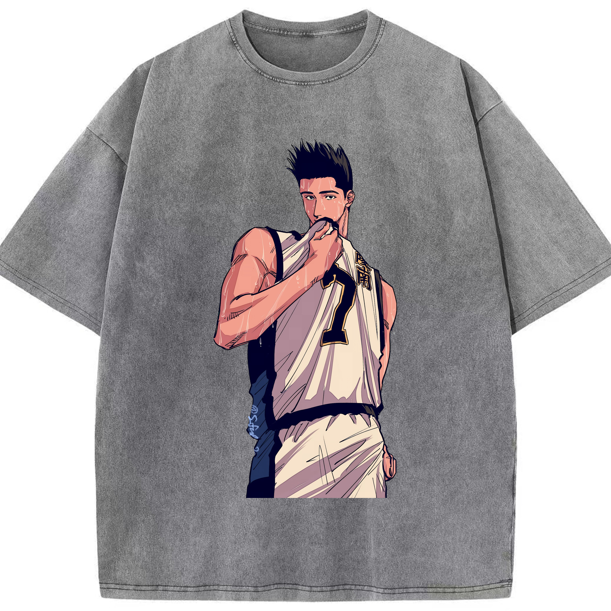 （画像用） SLAM DUNK／スラムダンク 綿100% ヴィンテージ風 半袖Tシャツ（フロントプリント）