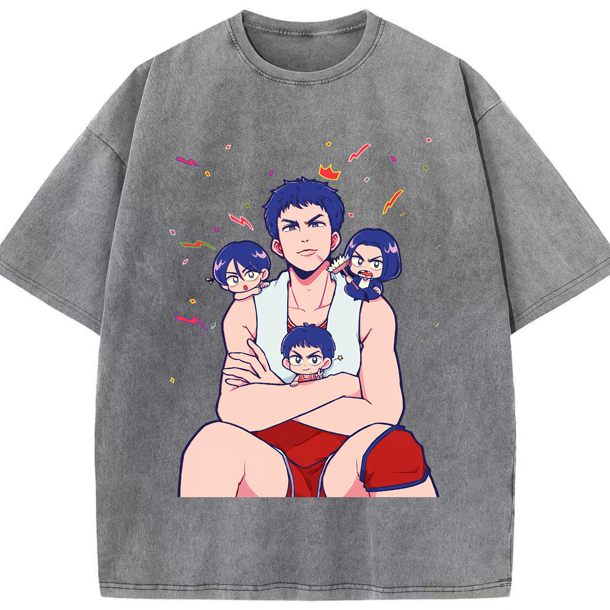 （画像用） SLAM DUNK／スラムダンク 綿100% ヴィンテージ風 半袖Tシャツ（フロントプリント）