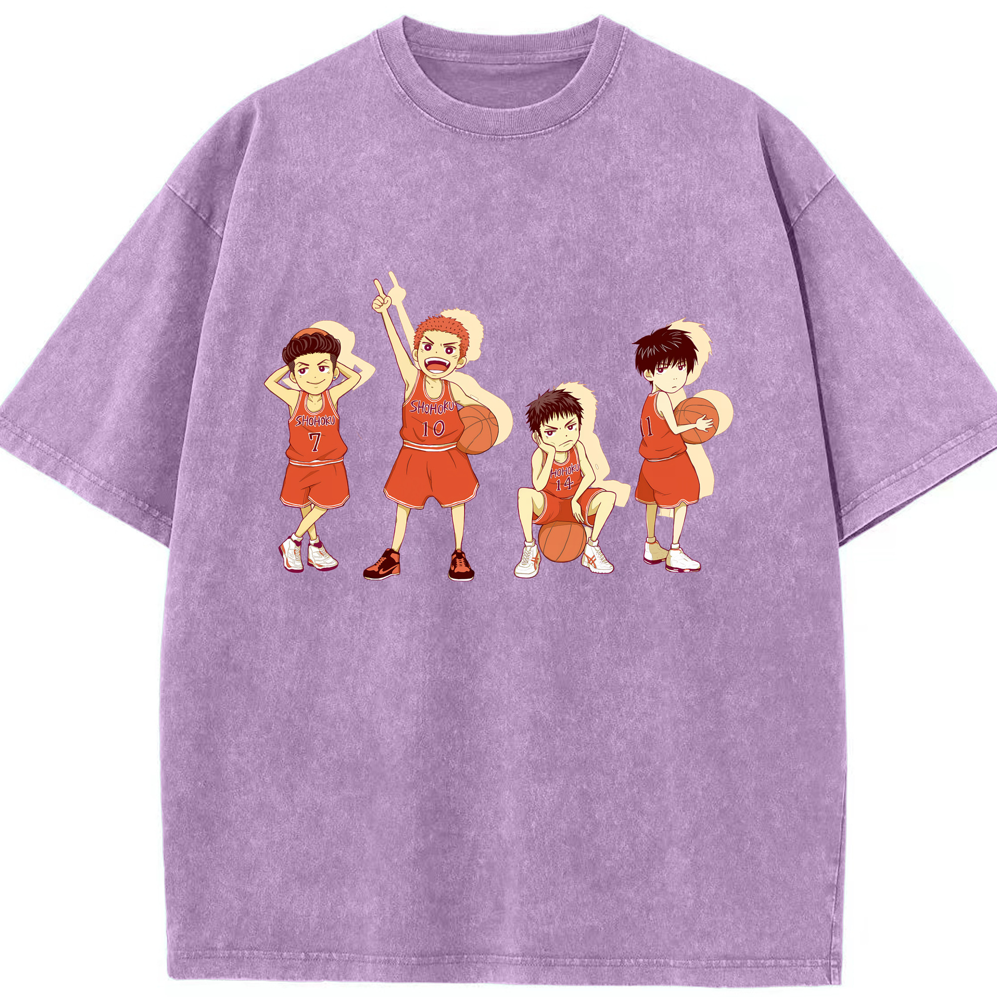 （画像用） SLAM DUNK／スラムダンク 綿100% ヴィンテージ風 半袖Tシャツ（フロントプリント）