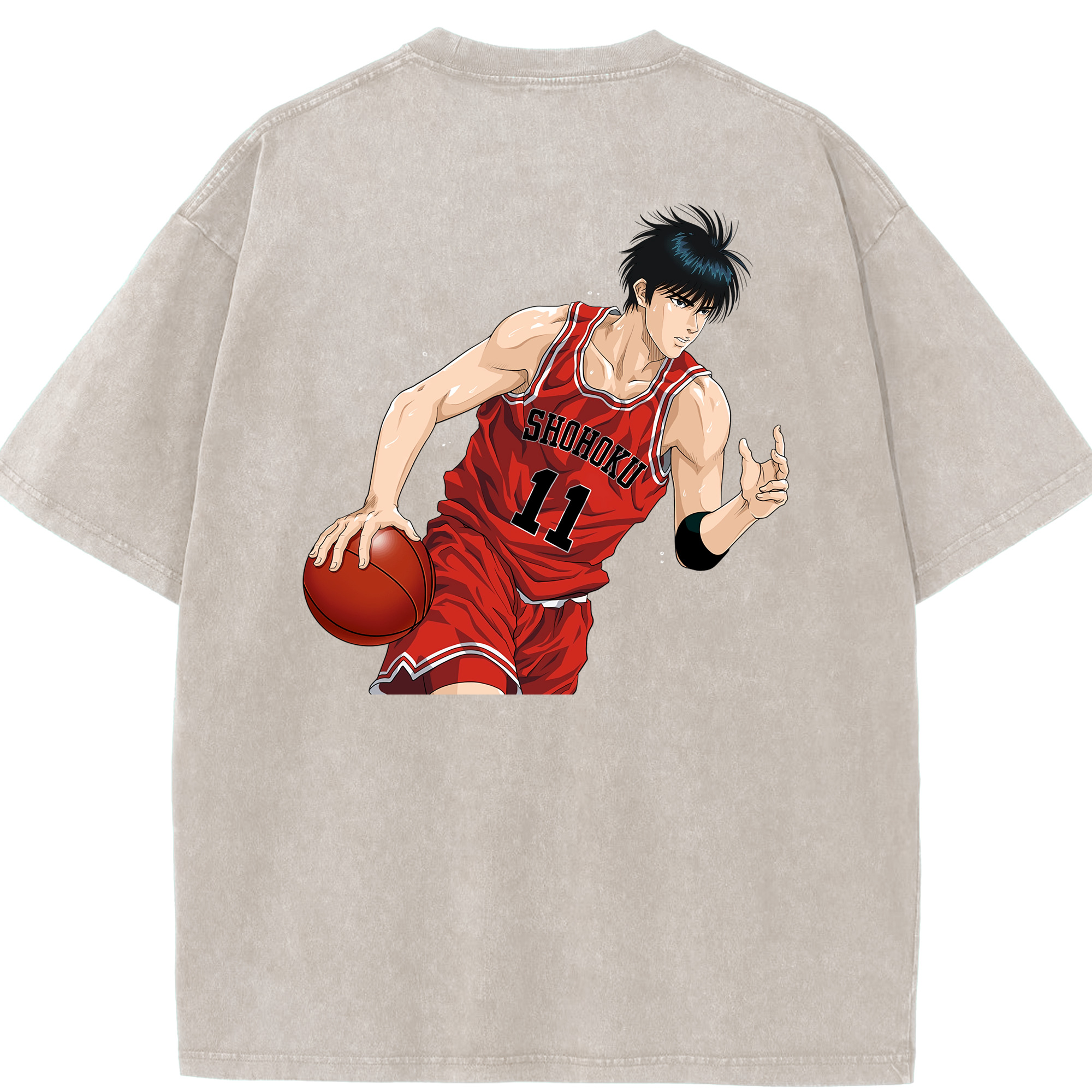 （画像用） SLAM DUNK／スラムダンク 綿100% ヴィンテージ風 半袖Tシャツ（背面プリント）