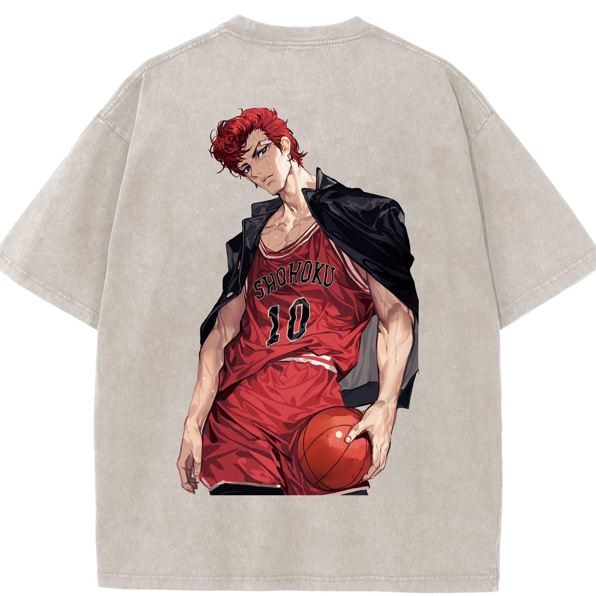 （画像用） SLAM DUNK／スラムダンク 綿100% ヴィンテージ風 半袖Tシャツ（背面プリント）