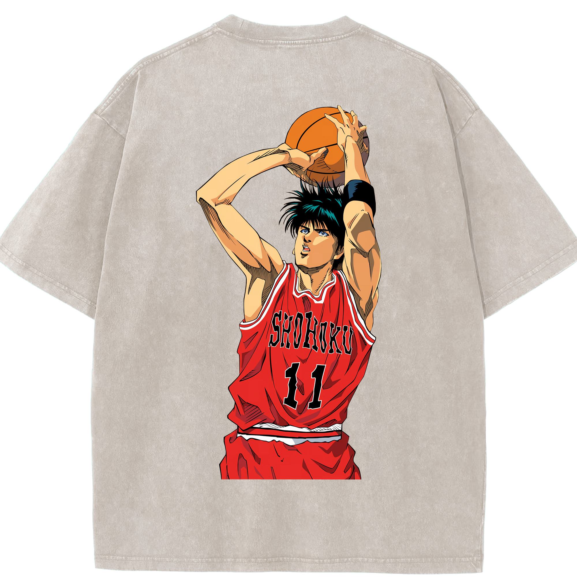 （画像用） SLAM DUNK／スラムダンク 綿100% ヴィンテージ風 半袖Tシャツ（背面プリント）