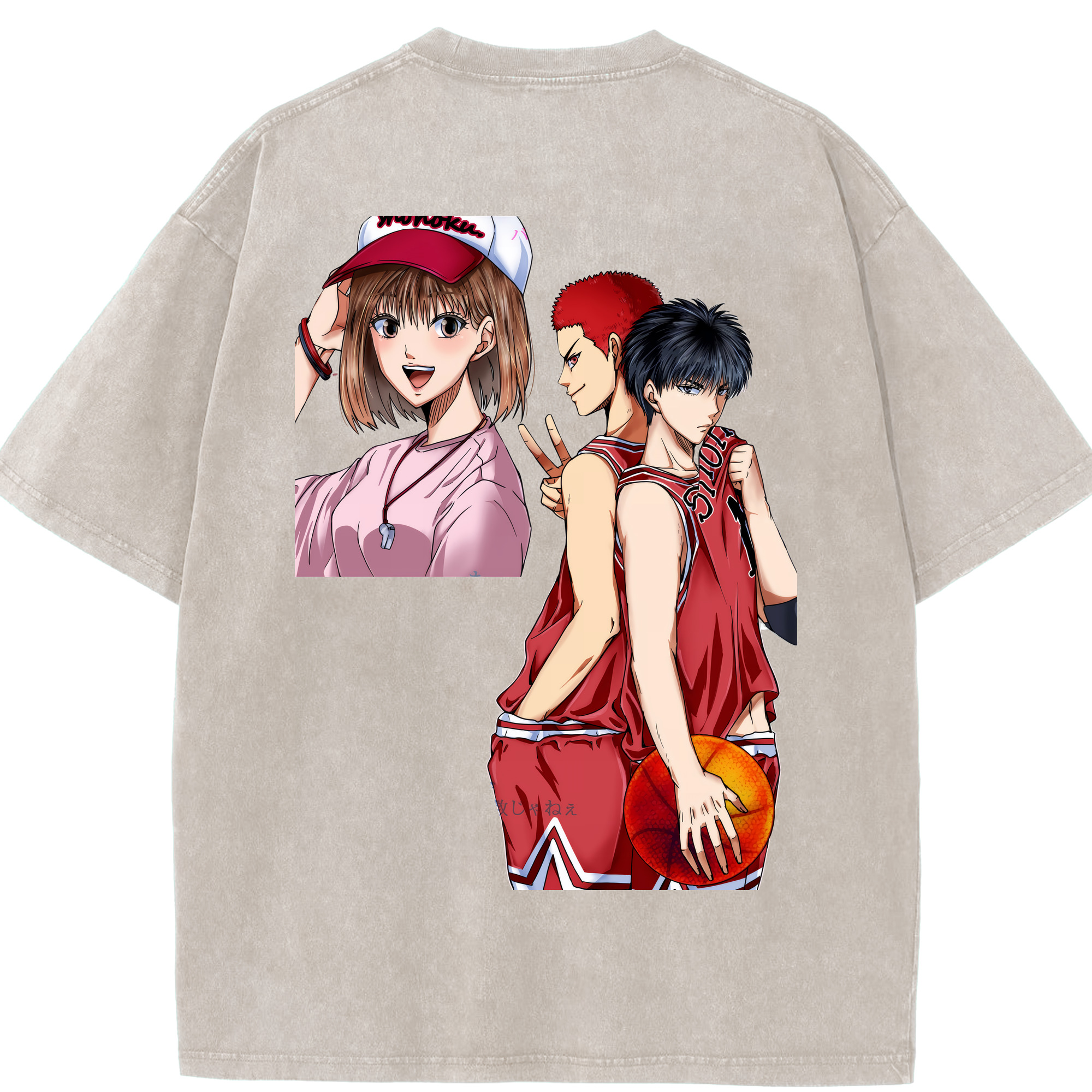 （画像用） SLAM DUNK／スラムダンク 綿100% ヴィンテージ風 半袖Tシャツ（背面プリント）