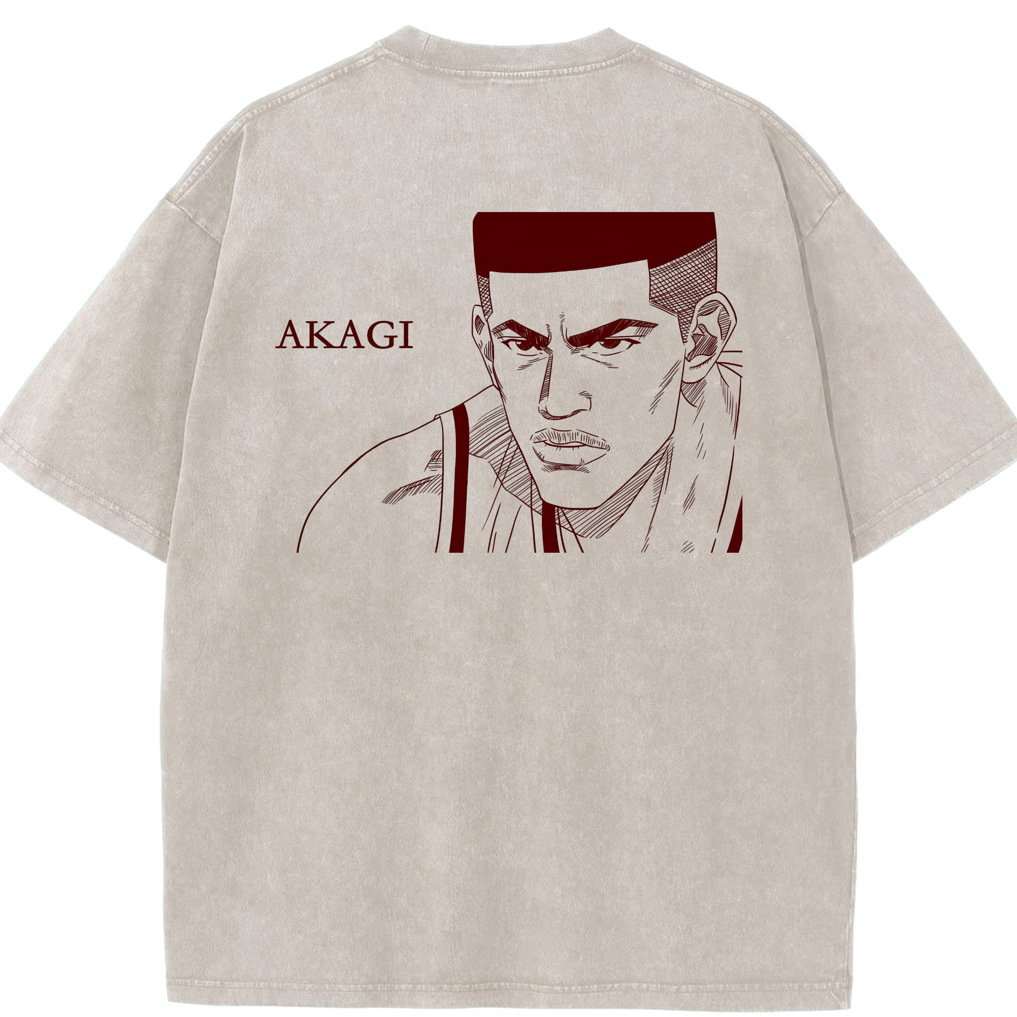 SLAM DUNK／スラムダンク 綿100% ヴィンテージ風 半袖Tシャツ（背面プリント）