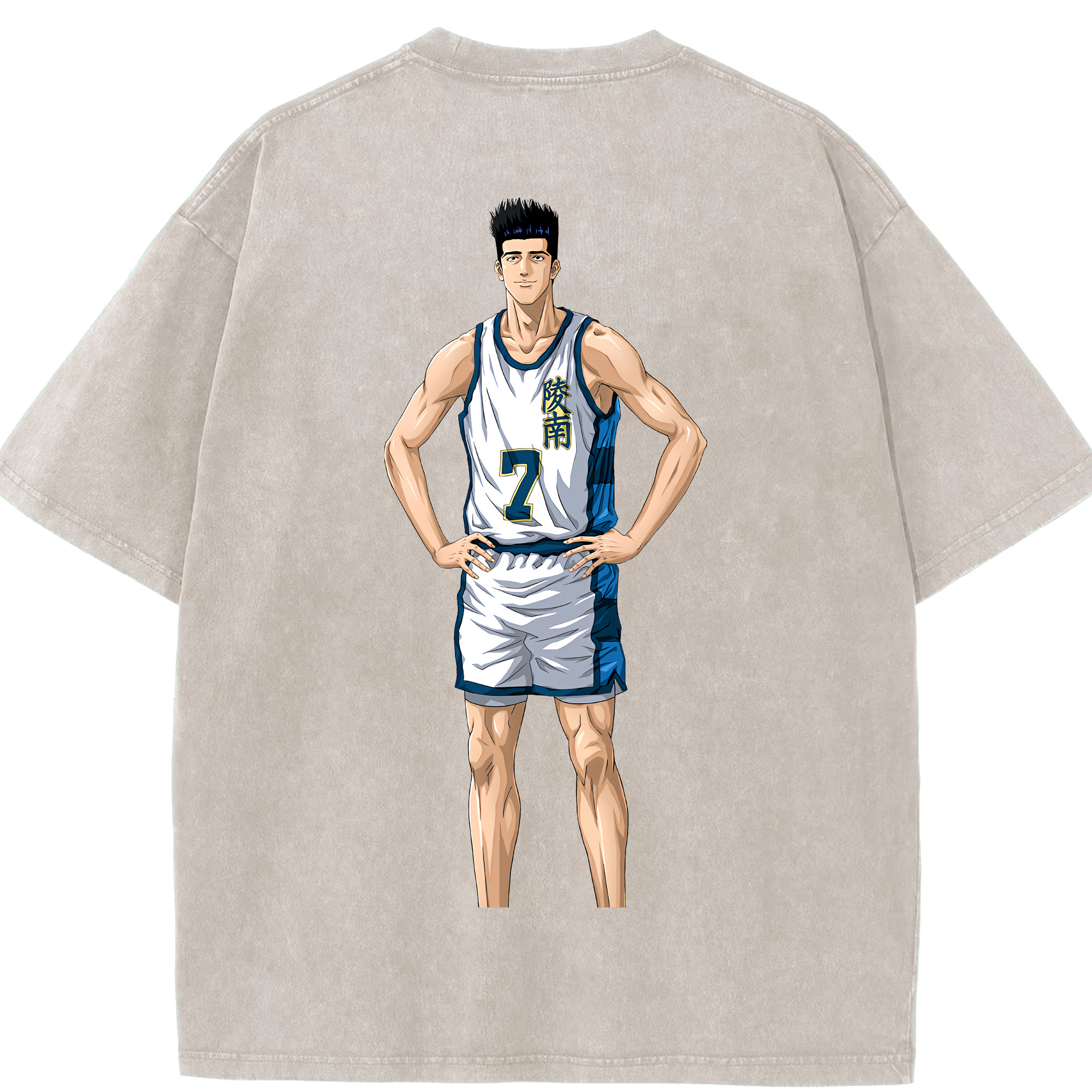 （画像用） SLAM DUNK／スラムダンク 綿100% ヴィンテージ風 半袖Tシャツ（背面プリント）