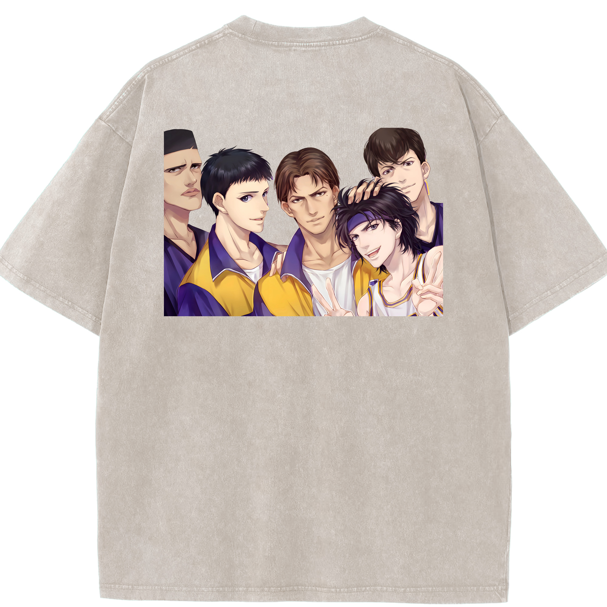 SLAM DUNK／スラムダンク 綿100% ヴィンテージ風 半袖Tシャツ（背面プリント）