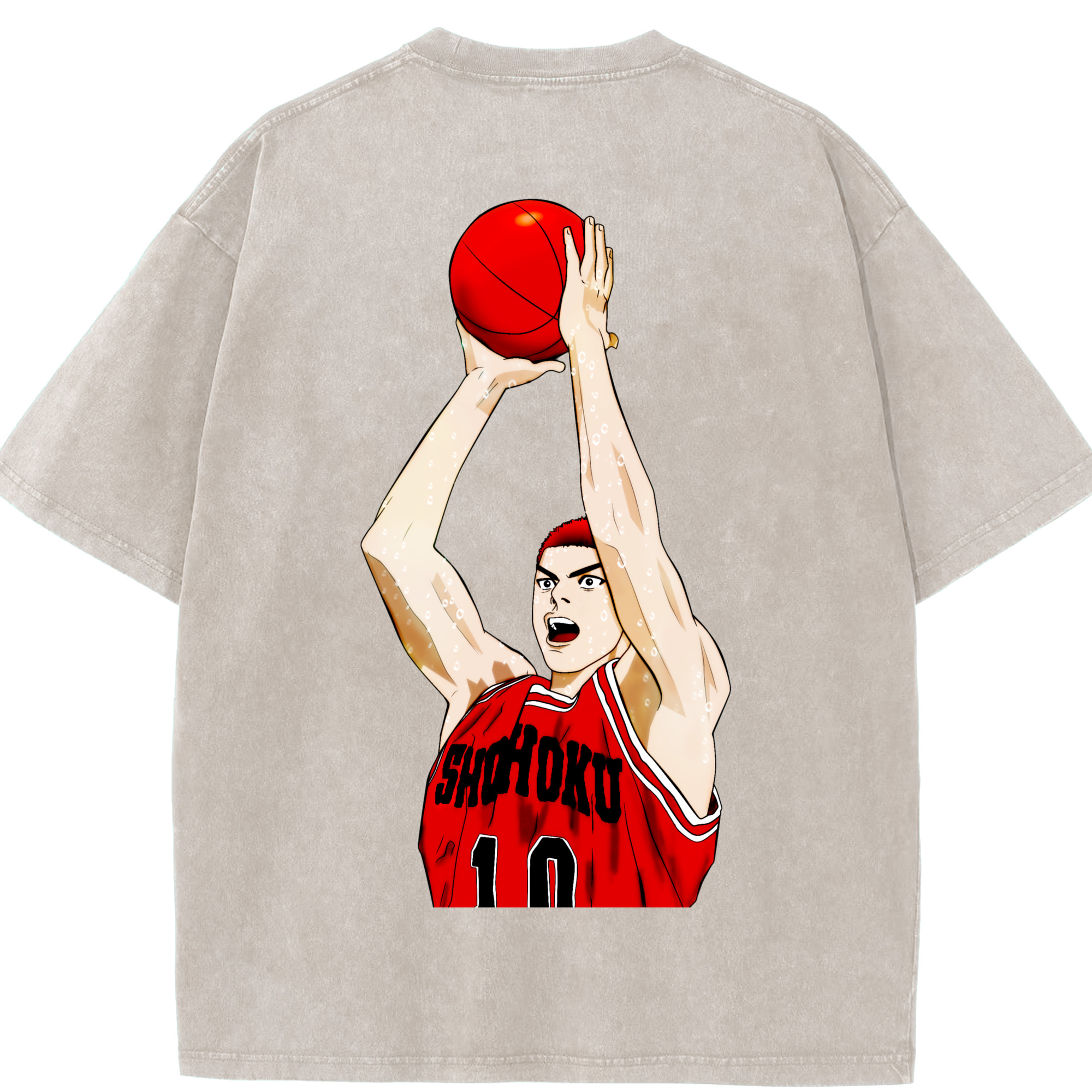 （画像用） SLAM DUNK／スラムダンク 綿100% ヴィンテージ風 半袖Tシャツ（背面プリント）