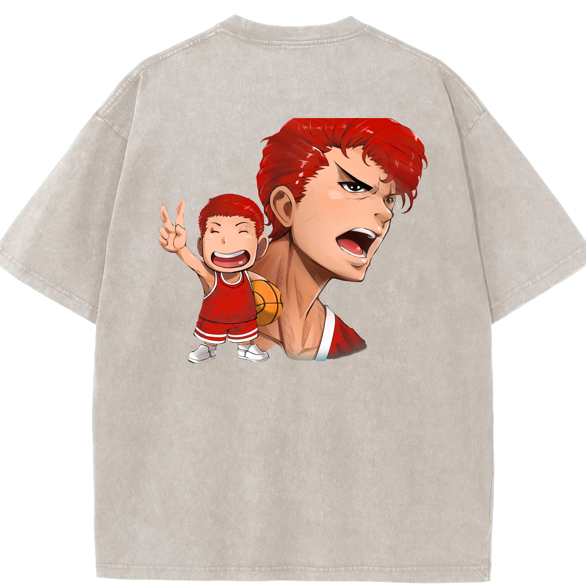 （画像用） SLAM DUNK／スラムダンク 綿100% ヴィンテージ風 半袖Tシャツ（背面プリント）