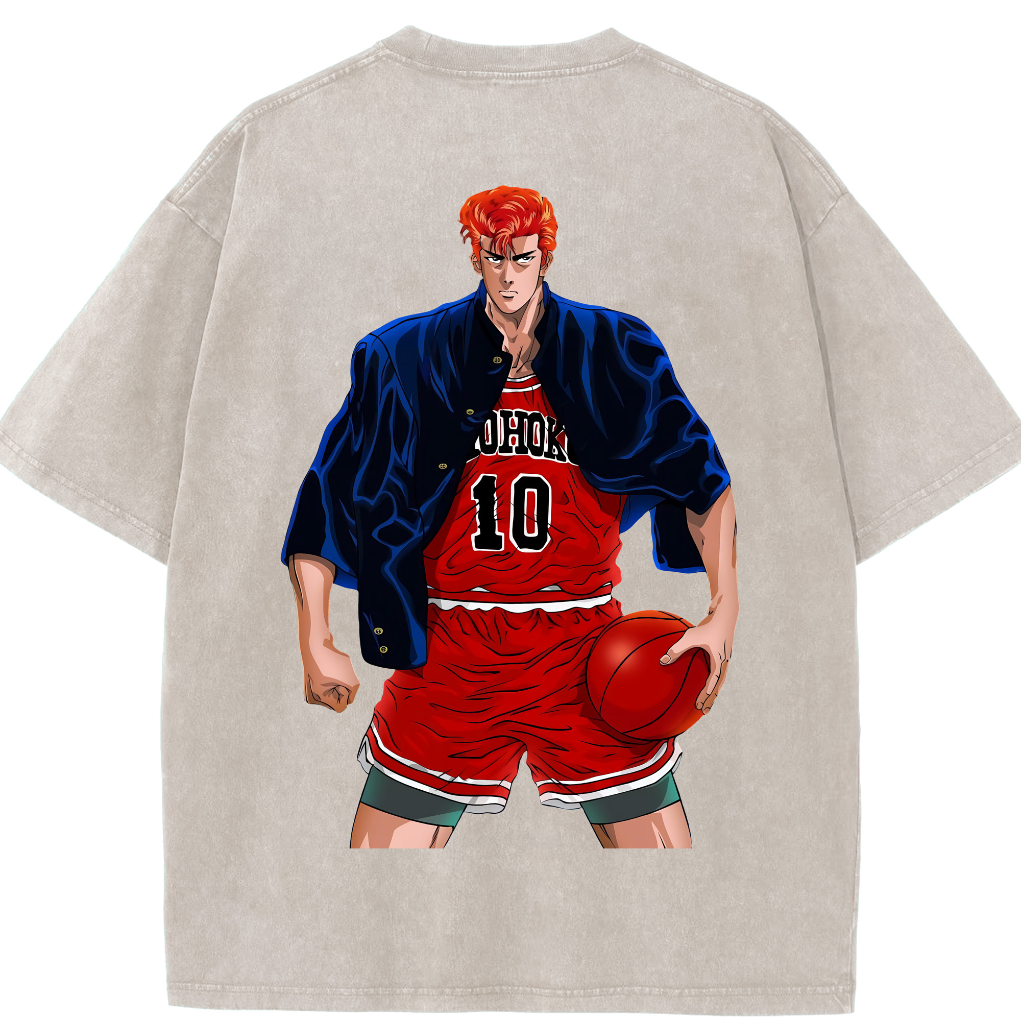 （画像用） SLAM DUNK／スラムダンク 綿100% ヴィンテージ風 半袖Tシャツ（背面プリント）