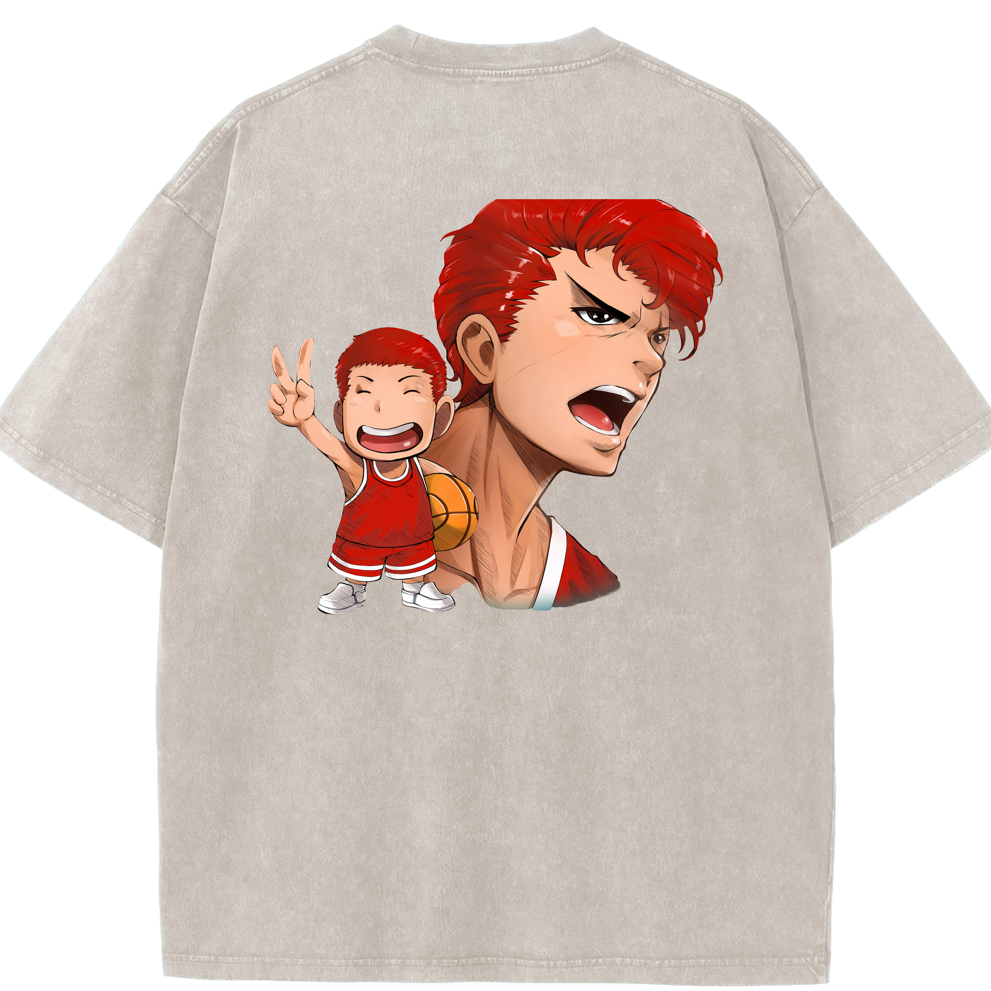 （画像用） SLAM DUNK／スラムダンク 綿100% ヴィンテージ風 半袖Tシャツ（背面プリント）